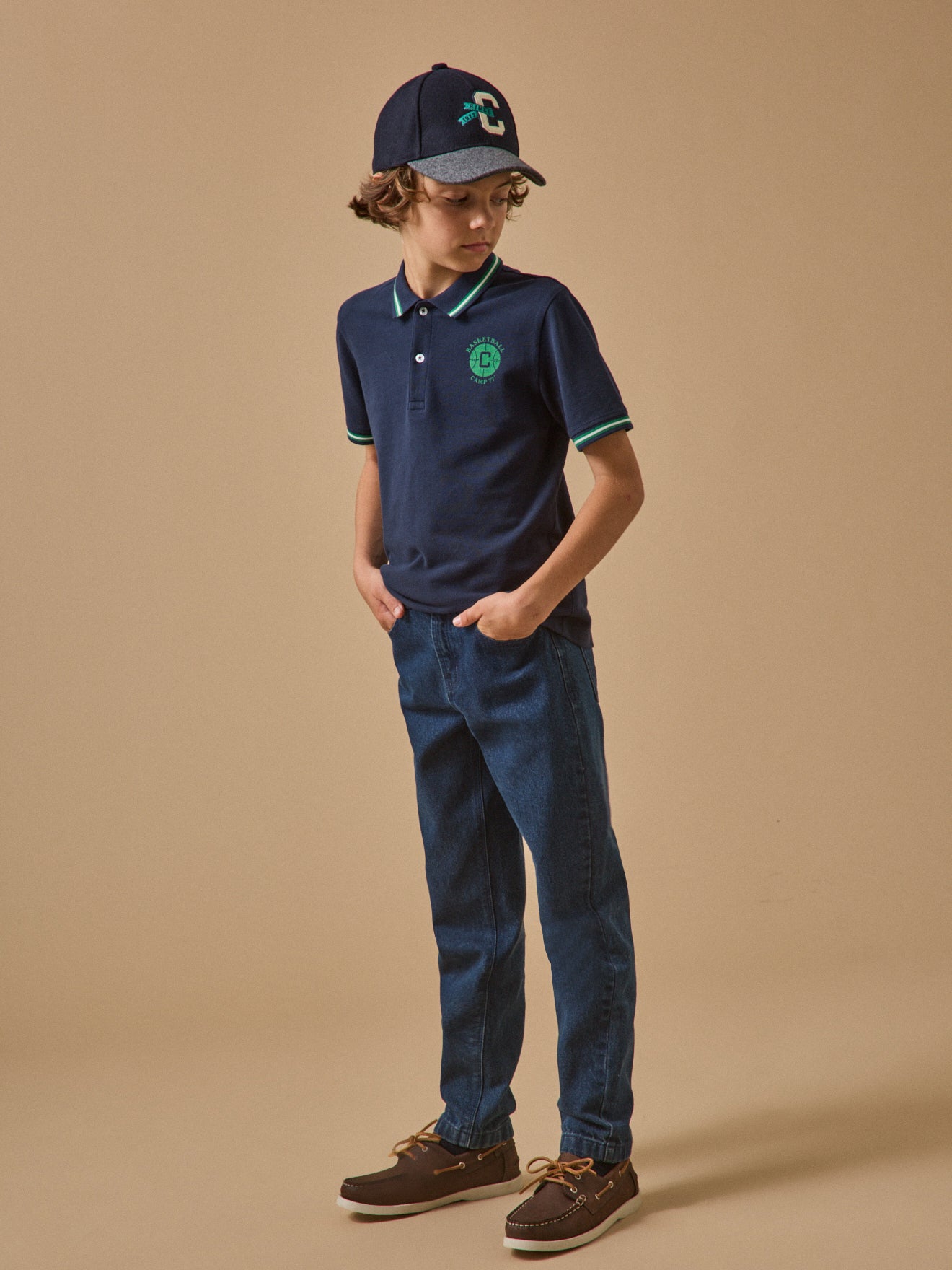 Jungen Poloshirt aus Piqué-Strick