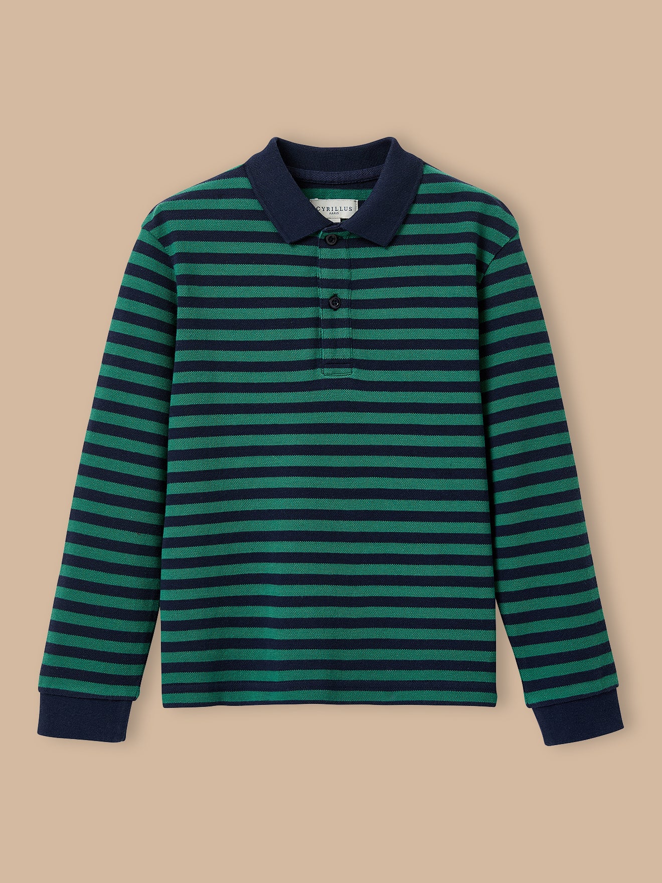 Jungen-Poloshirt aus Piqué-Strick, gestreift