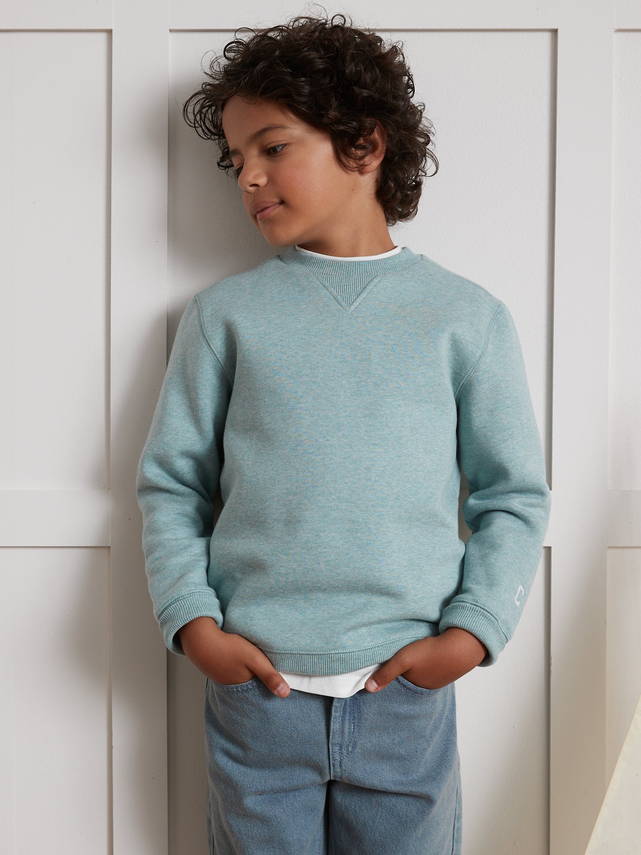 Jungen-Sweatshirt mit rundem Kragen