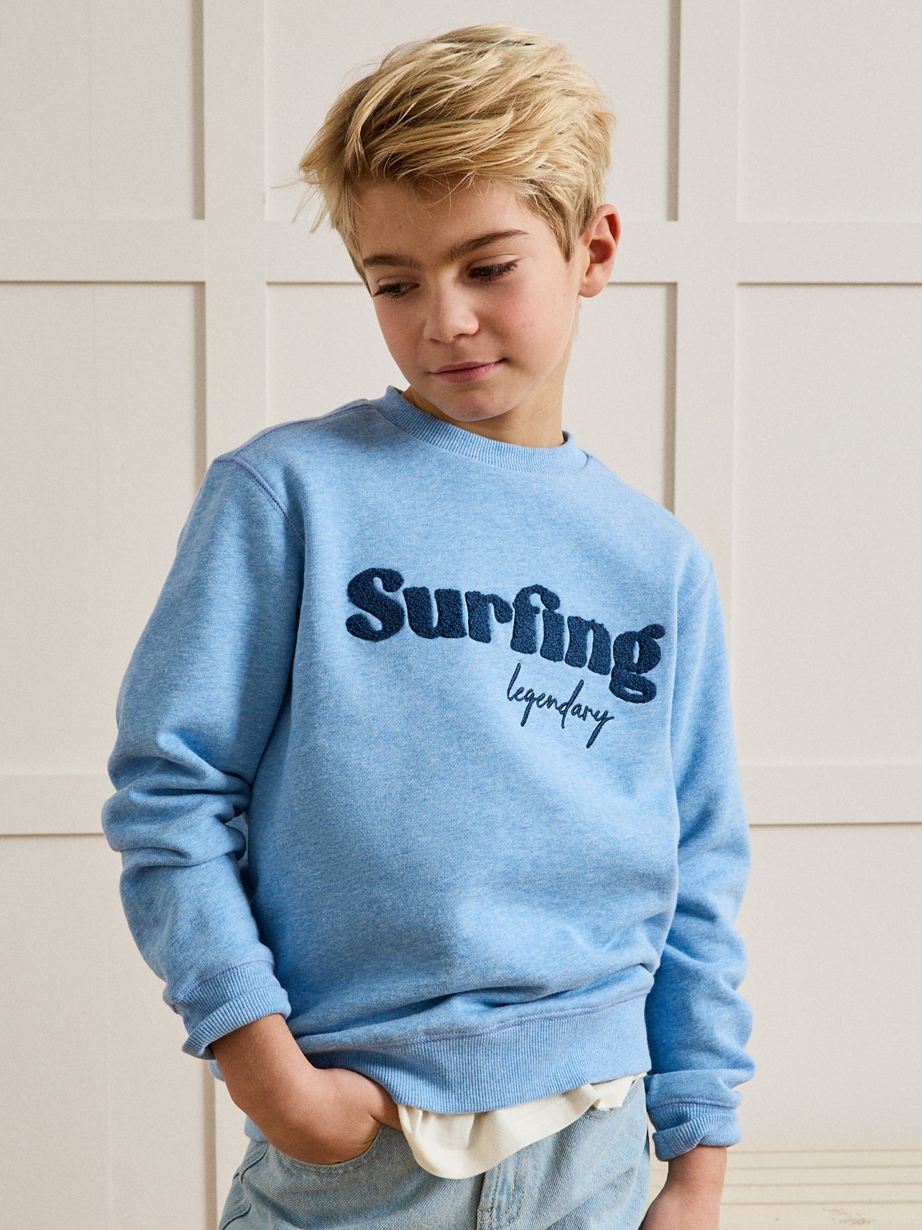 Jungen-Sweatshirt, meliert