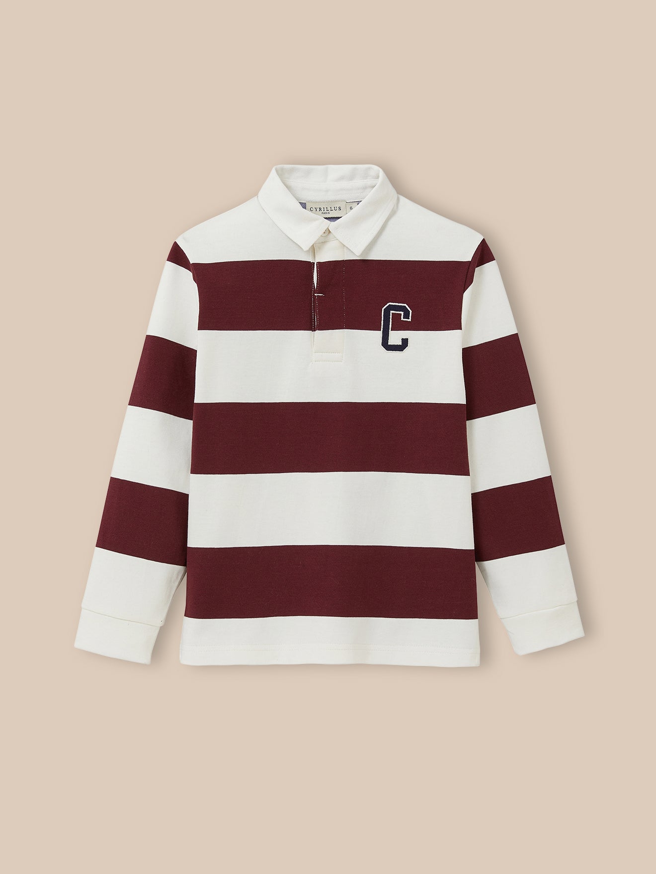 Jungen Rugby-Shirt mit Polokragen, gestreift – Bio-Baumwolle