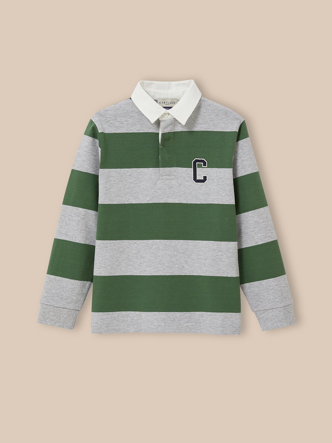 Jungen Rugby-Shirt mit Polokragen, gestreift – Bio-Baumwolle