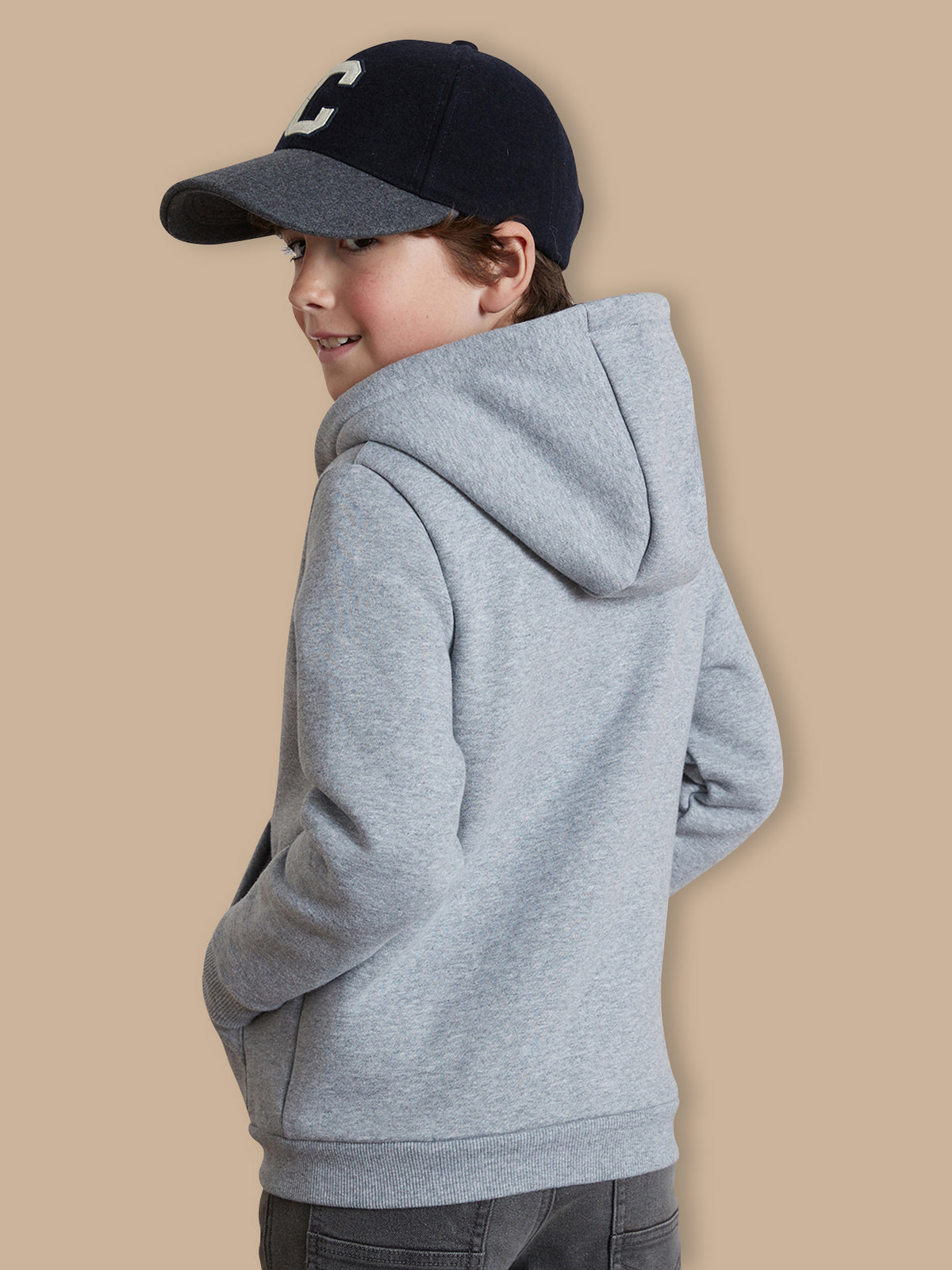 Jungen-Sweatjacke mit Reißverschluss und Kapuze