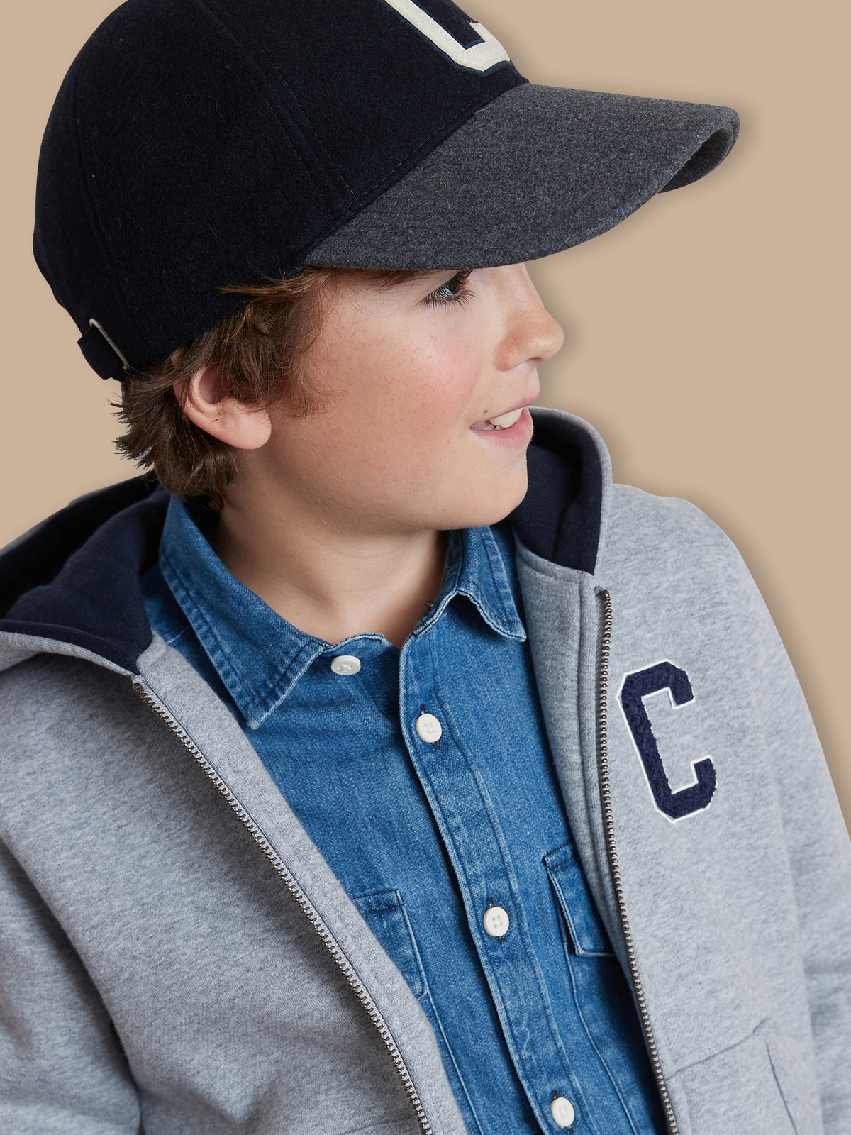 Jungen-Sweatjacke mit Reißverschluss und Kapuze