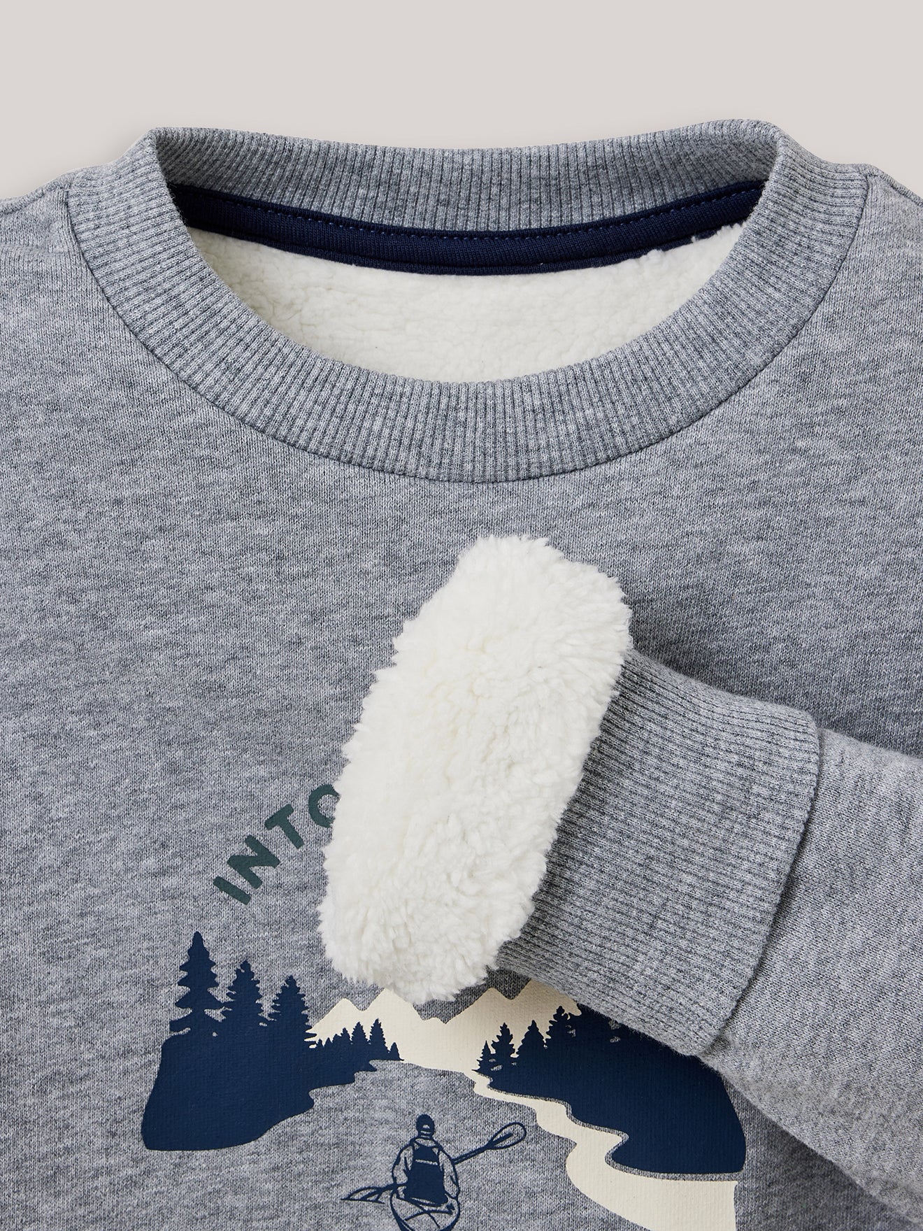 Jungen-Sweatshirt mit Sherpa-Futter