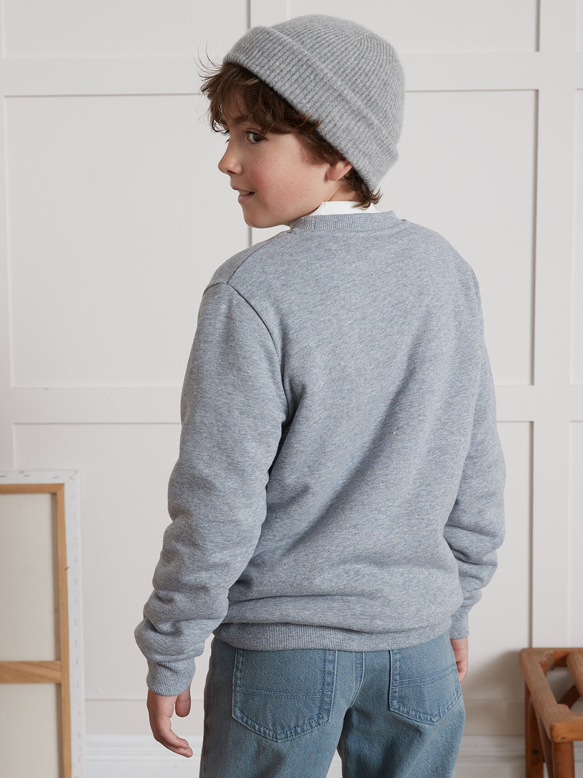 Jungen-Sweatshirt mit Sherpa-Futter