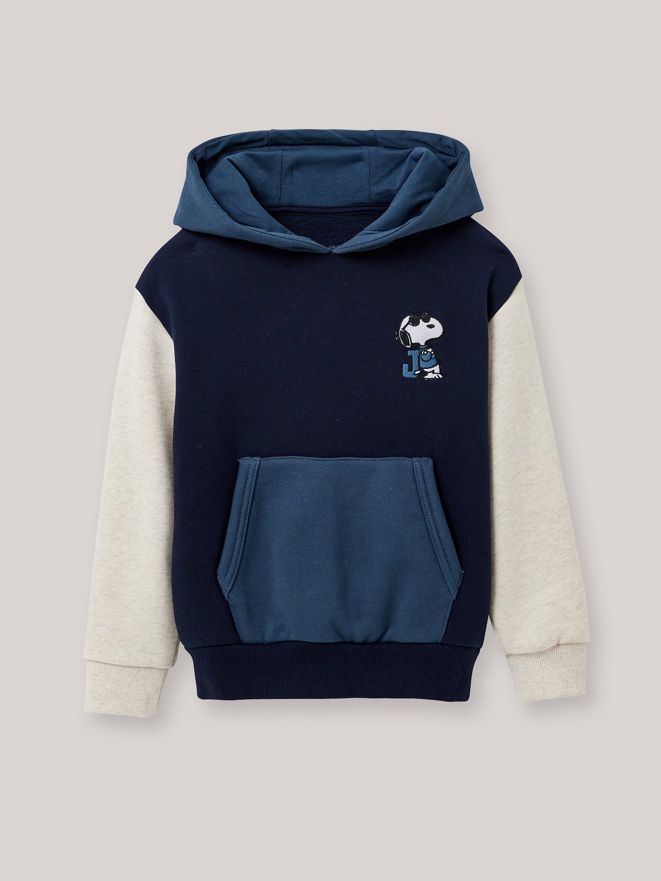 Kinder-Sweatshirt mit Kapuze und Blockfarben Cyrillus X PEANUTS™ – Snoopy Kollektion