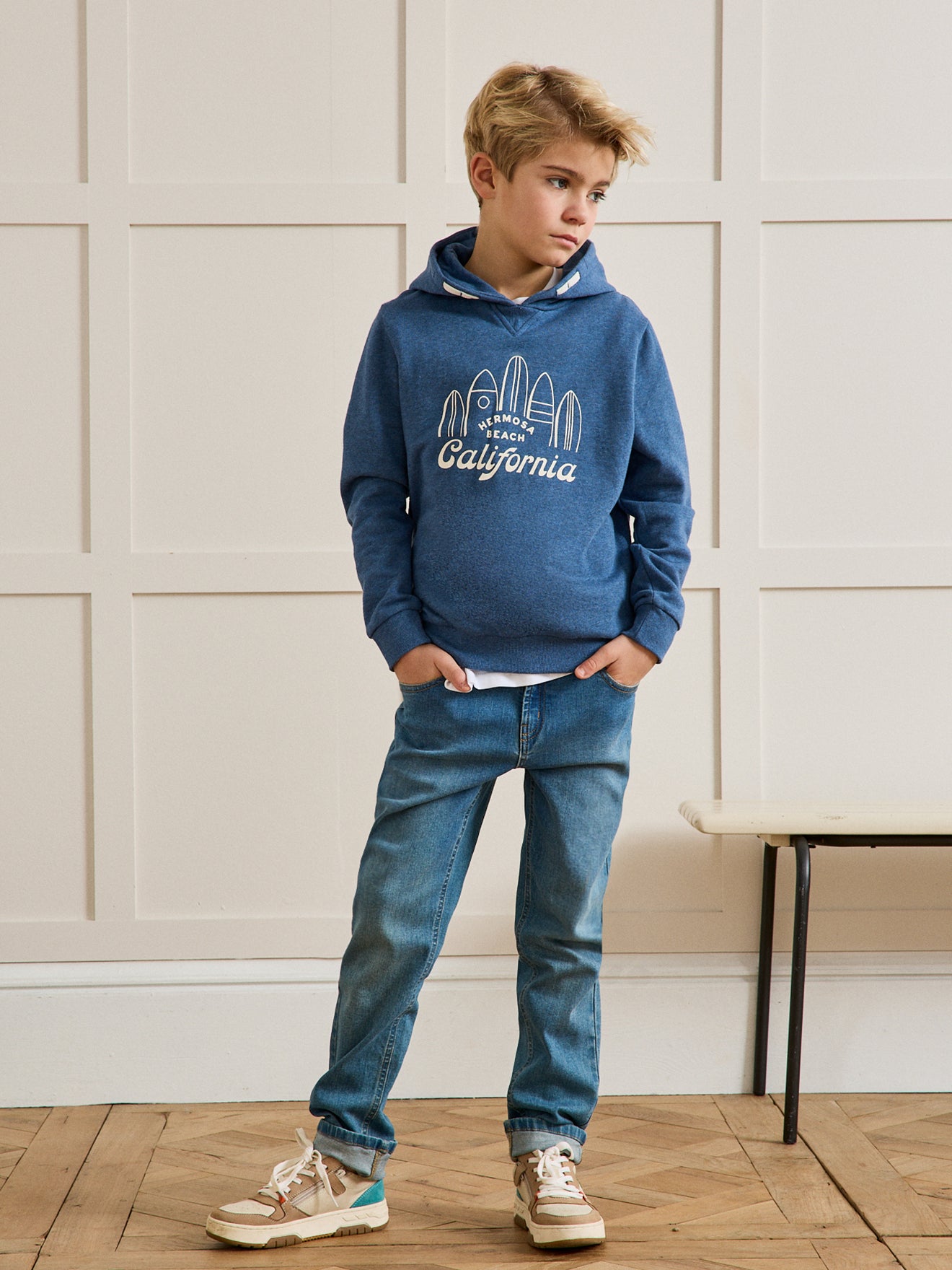 Jungen-Sweatshirt mit Kapuze – Bio-Baumwolle