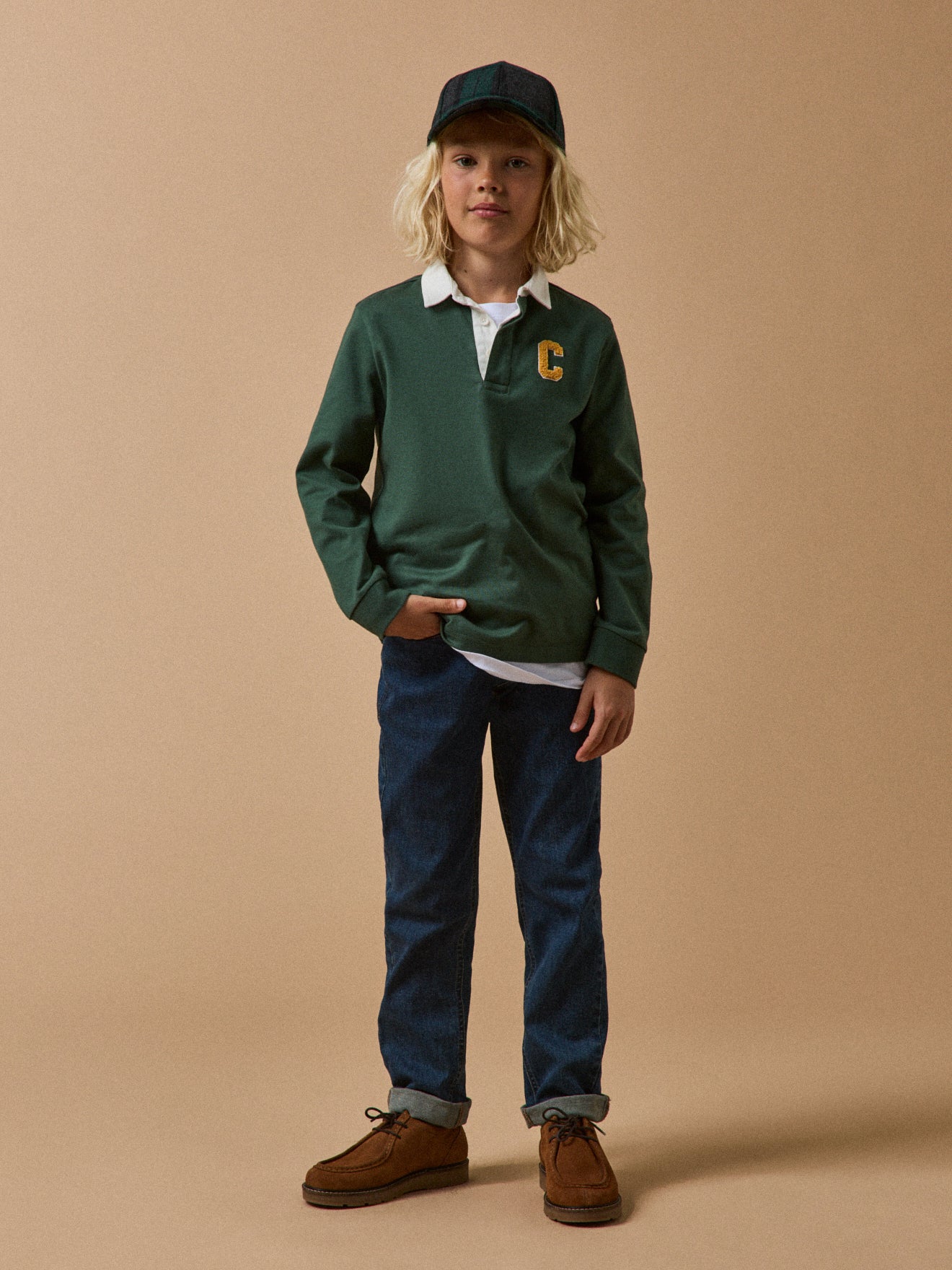 Jungen Rugby-Shirt mit Polokragen – Bio-Baumwolle