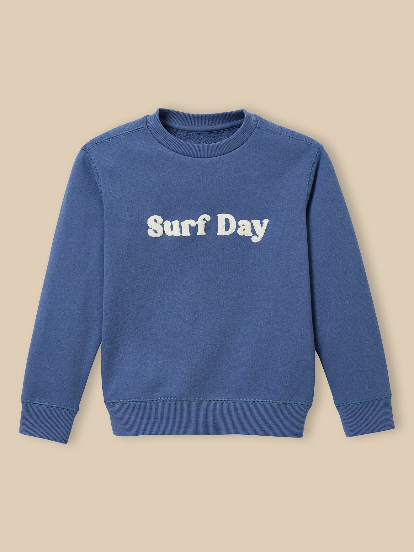 Jungen-Sweatshirt, meliert, mit Schriftzug – Bio-Baumwolle