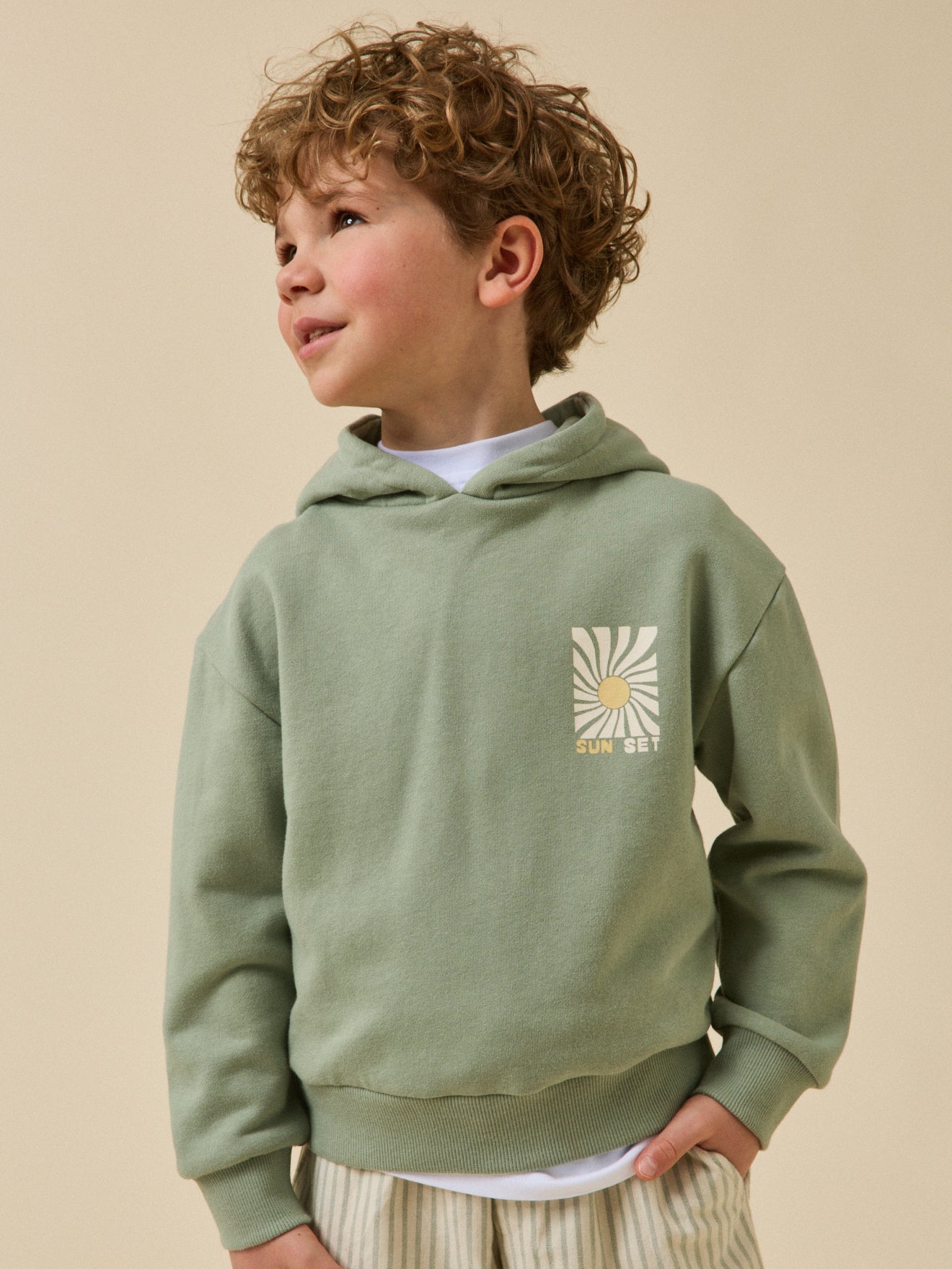 Jungen-Sweatshirt mit Kapuze – Bio-Baumwolle