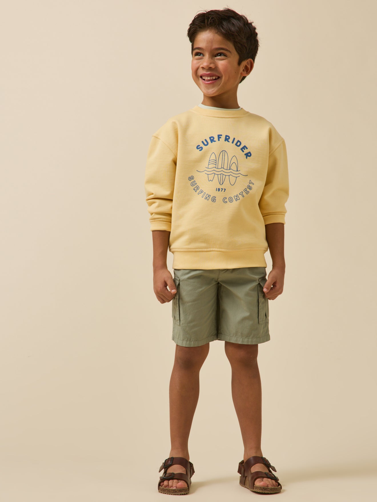 Jungen-Sweatshirt im Surf-Look – Bio-Baumwolle