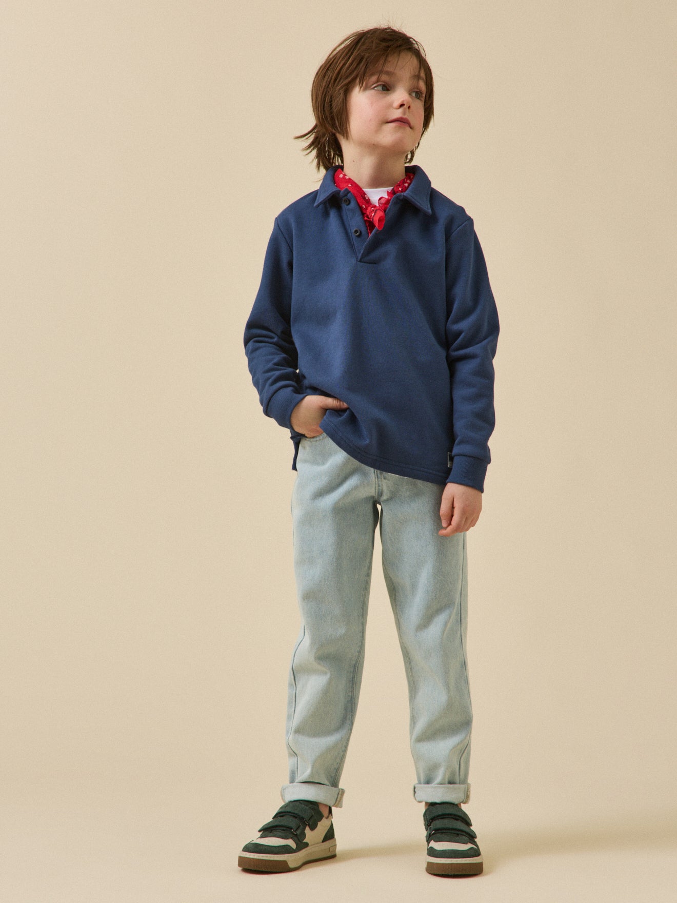 Jungen Polo-Sweatshirt – Bio-Baumwolle