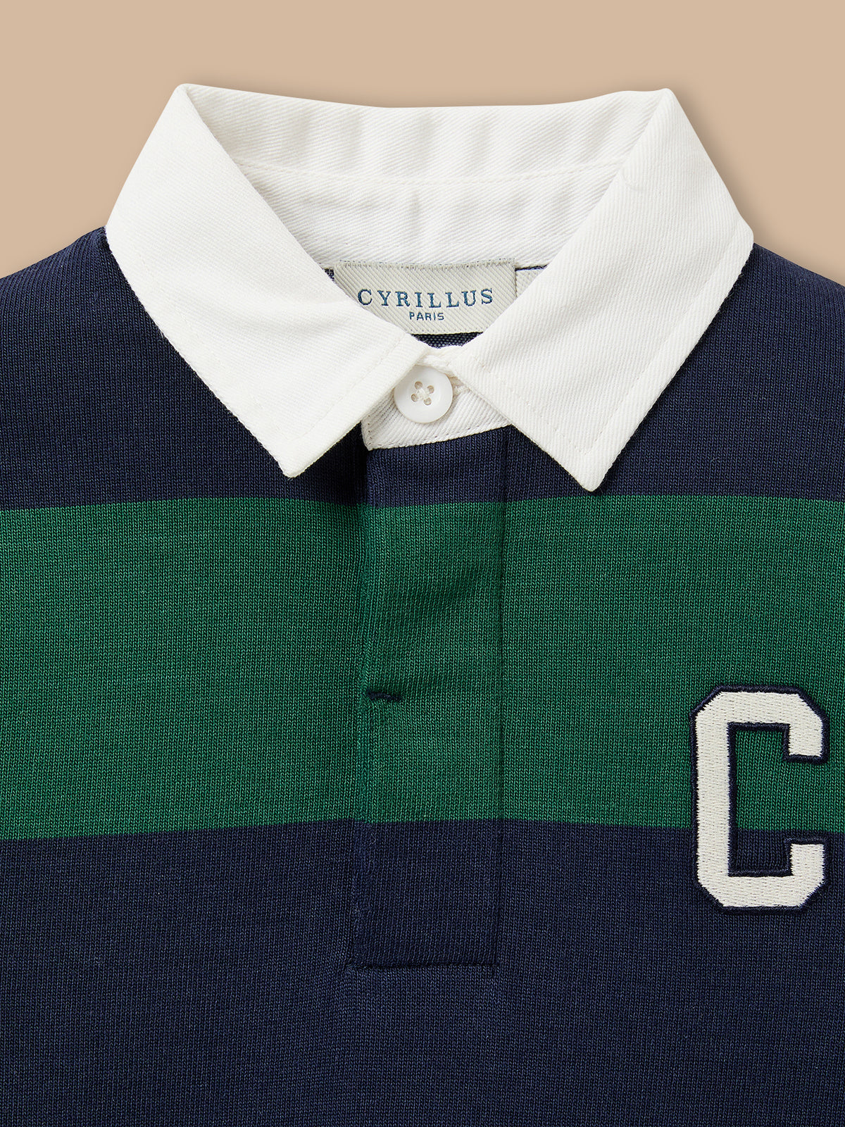 Jungen Rugby-Poloshirt, gestreift
