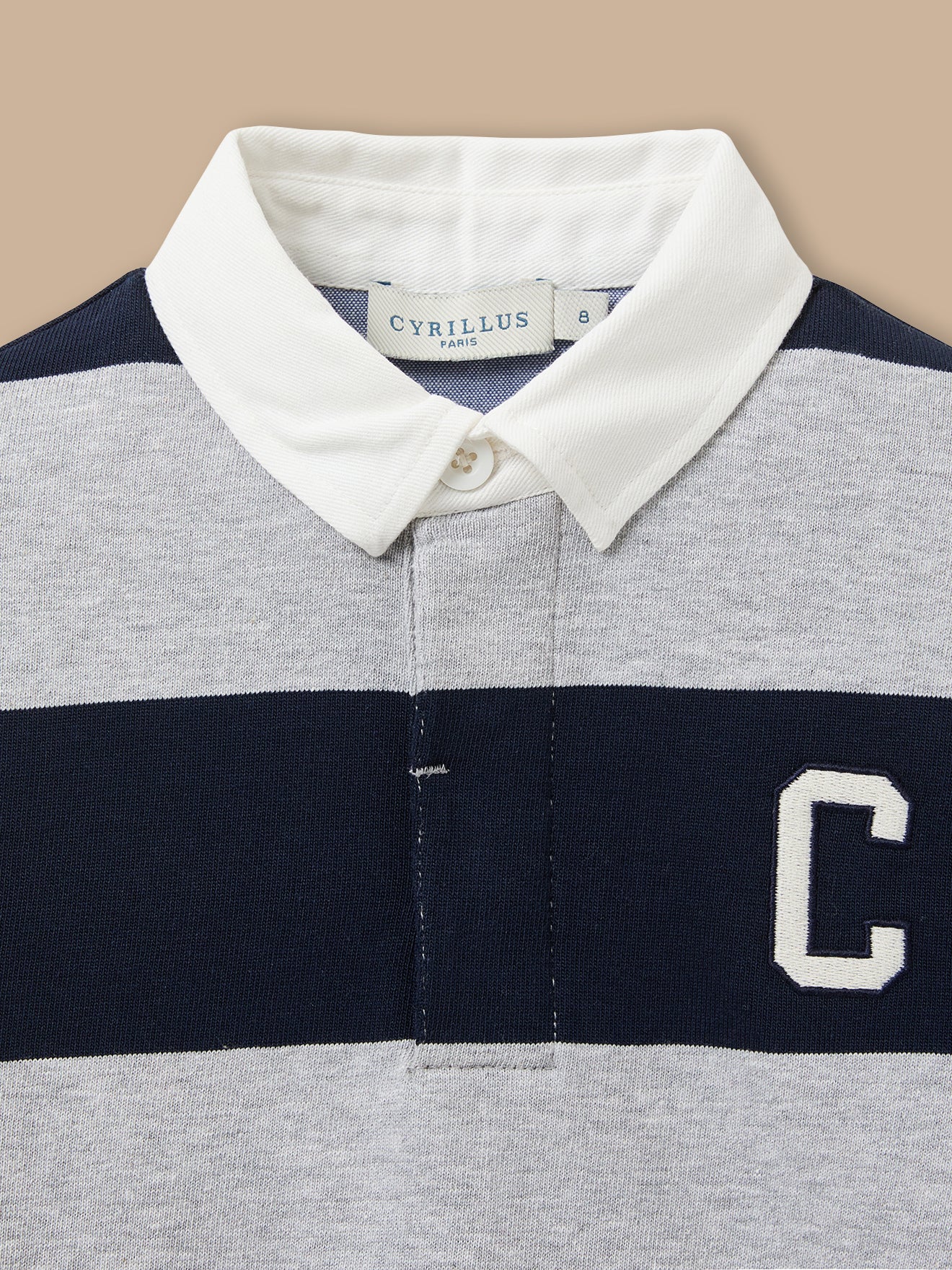 Jungen Rugby-Poloshirt, gestreift