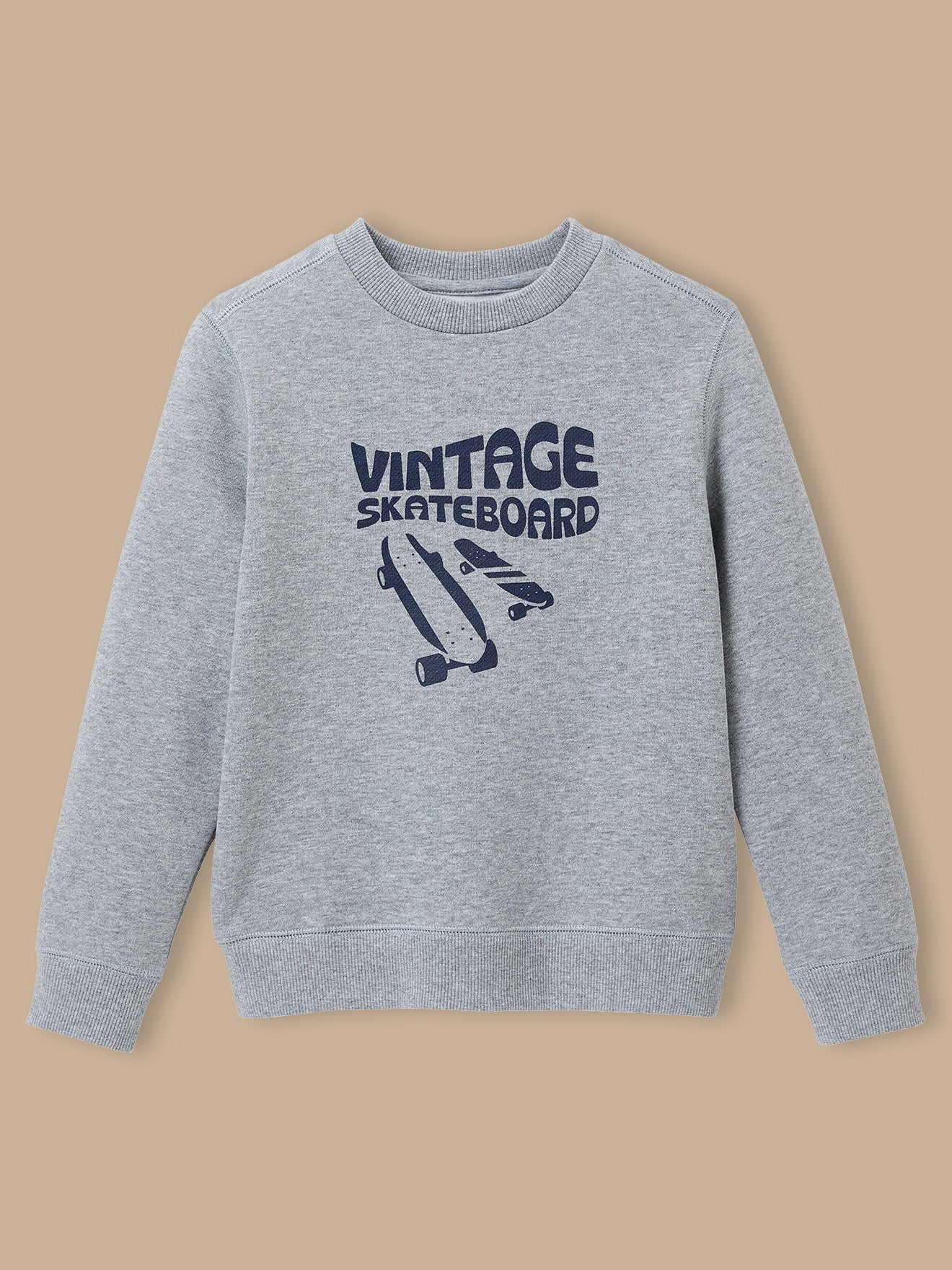 Jungen-Sweatshirt aus Molton mit Druckmuster
