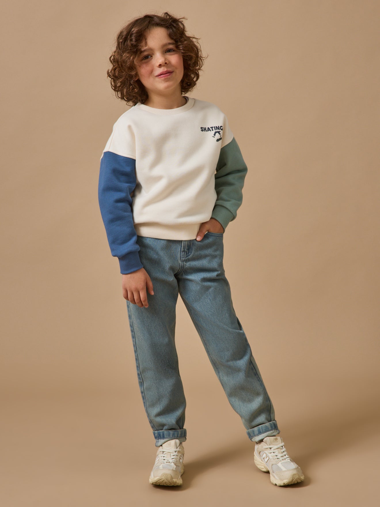 Jungen-Sweatshirt im « Colorblock »-Look