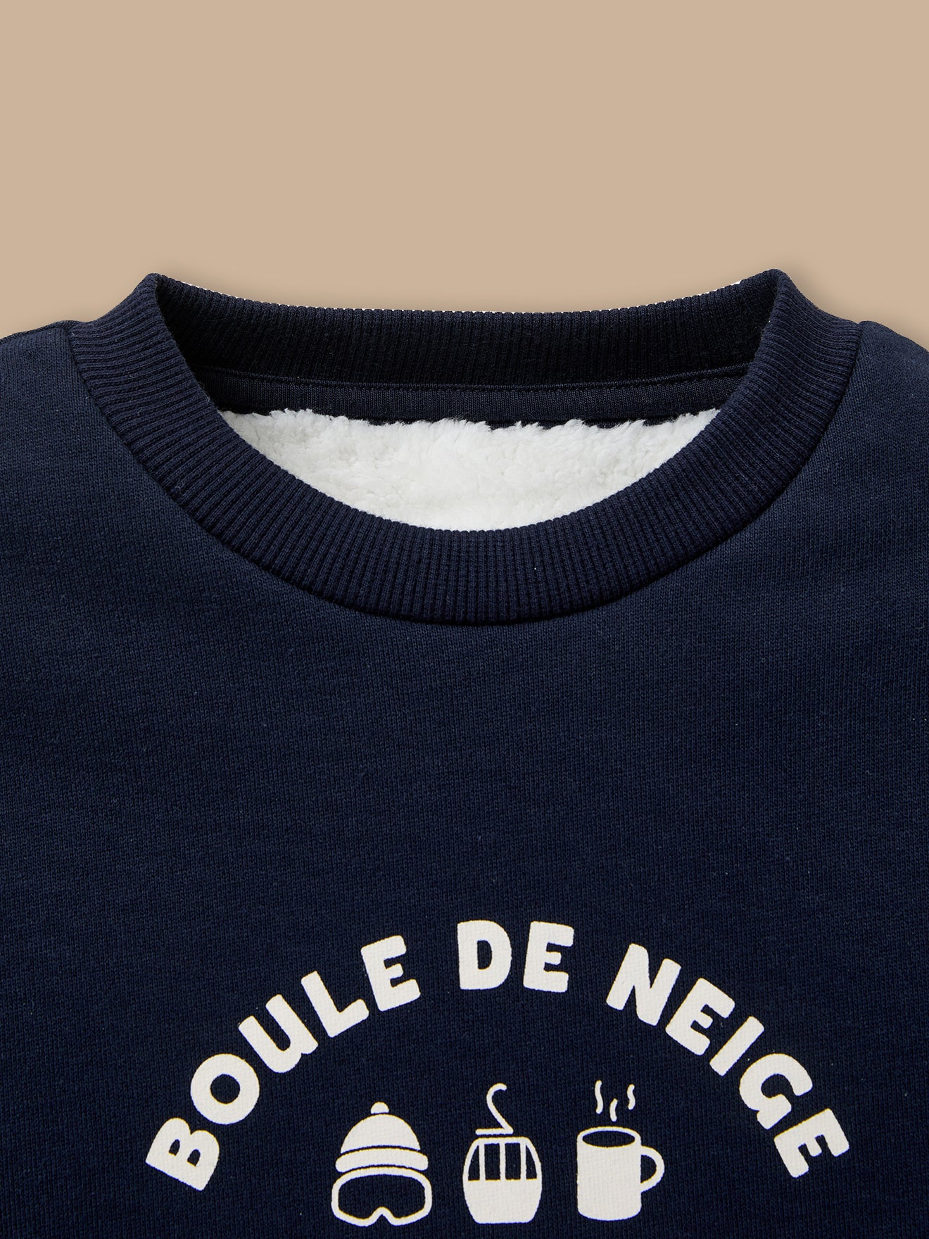 Jungen-Sweatshirt mit Sherpa-Futter