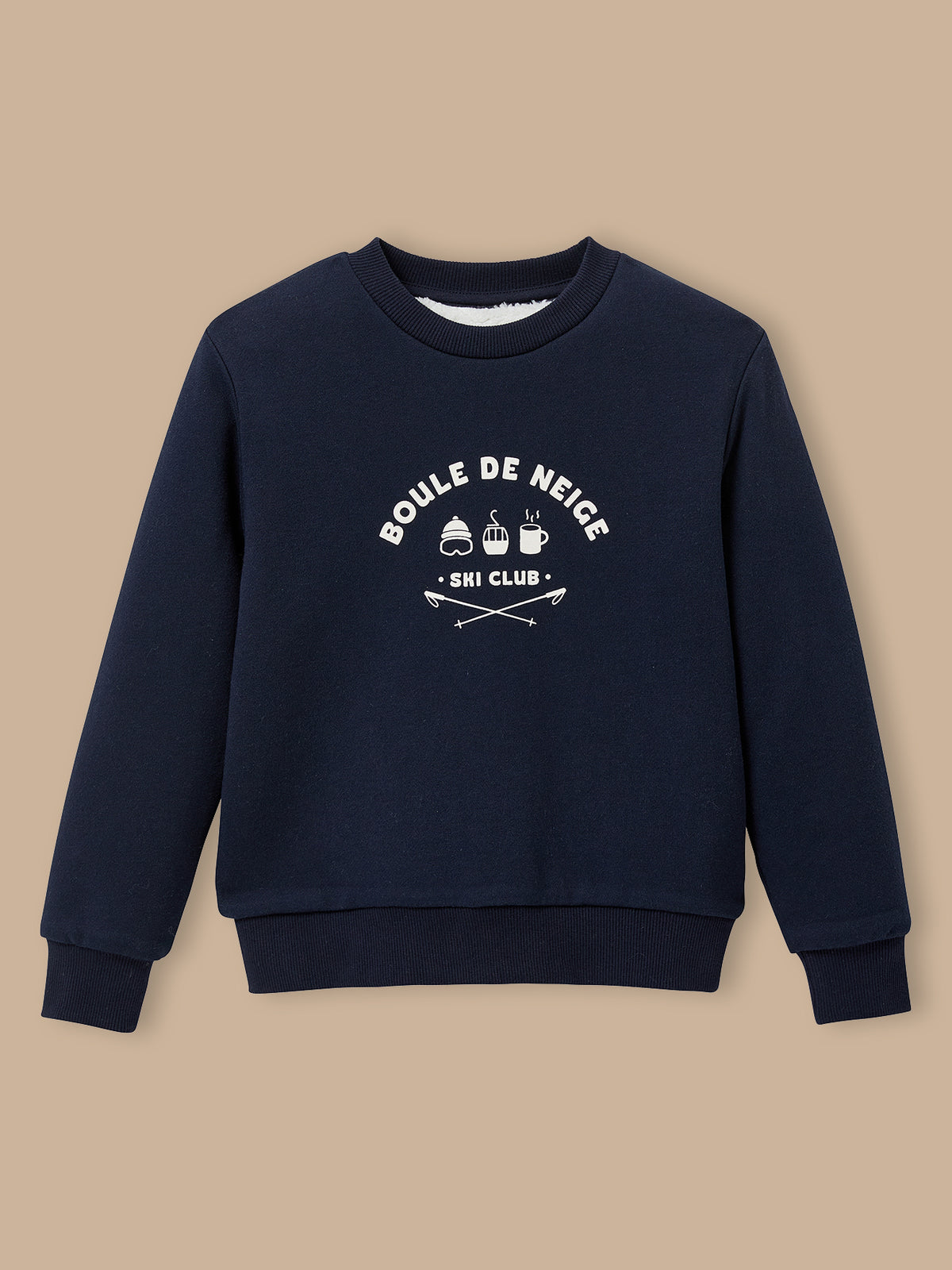 Jungen-Sweatshirt mit Sherpa-Futter