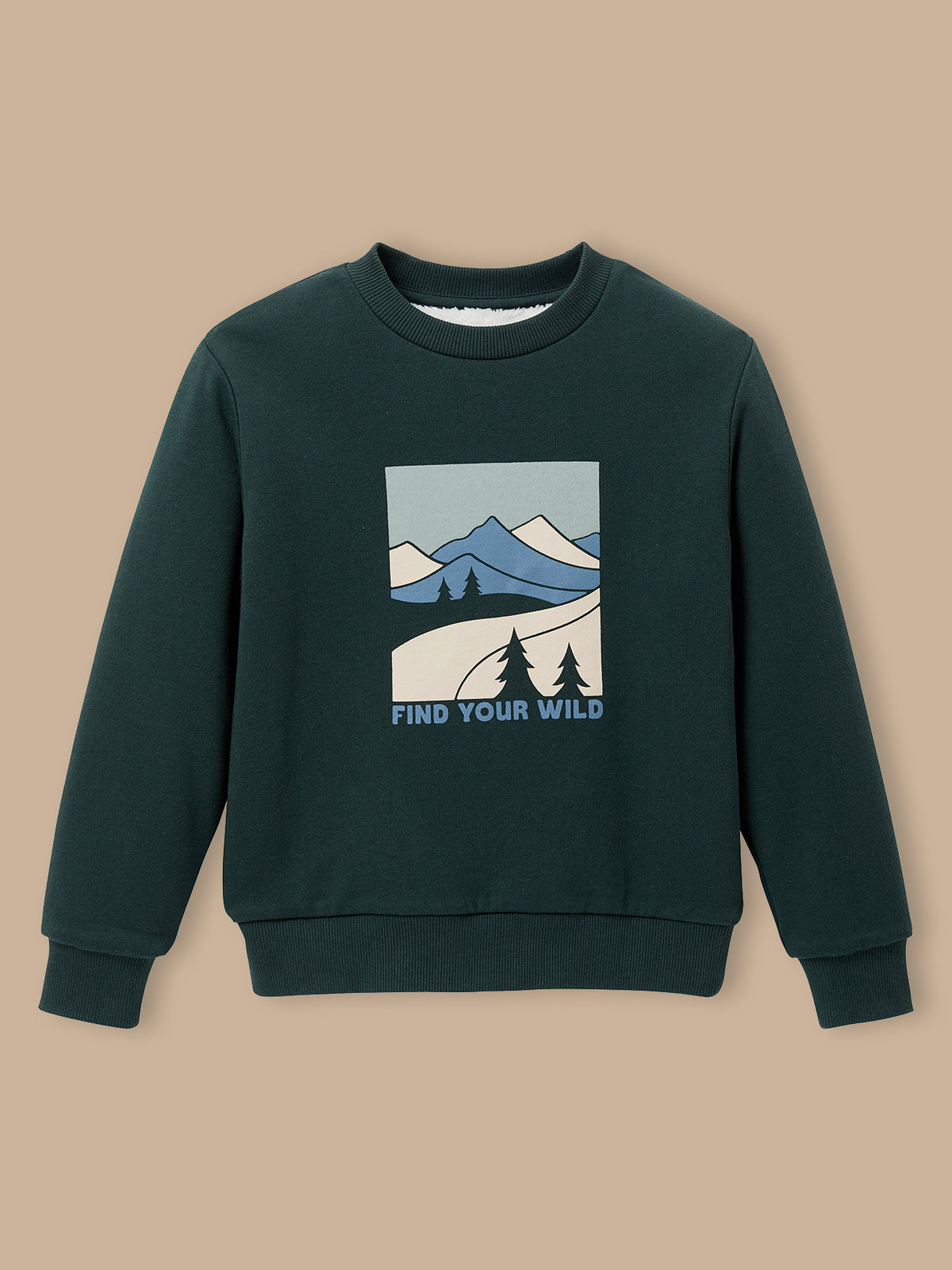 Jungen-Sweatshirt mit Sherpa-Futter
