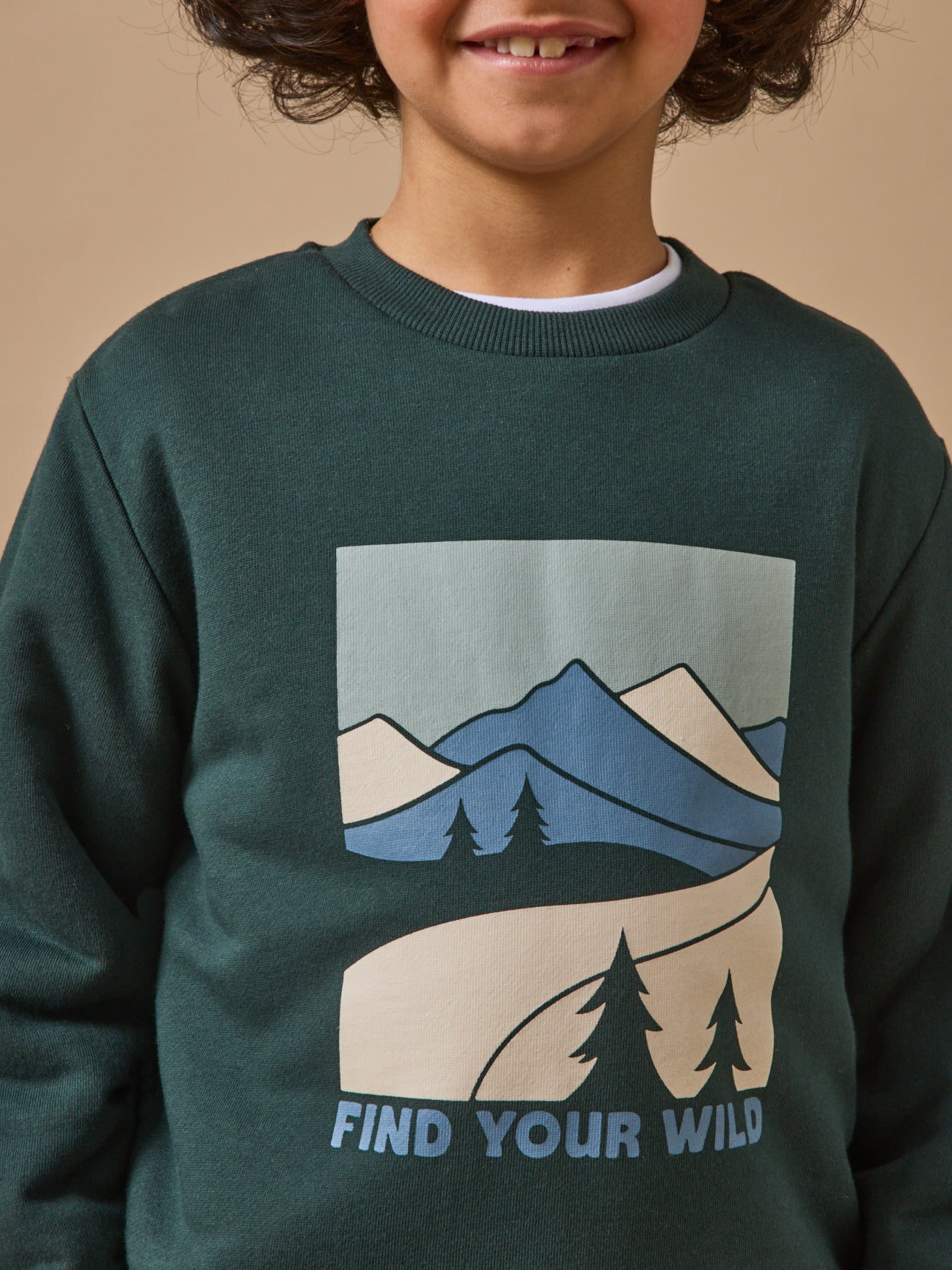 Jungen-Sweatshirt mit Sherpa-Futter
