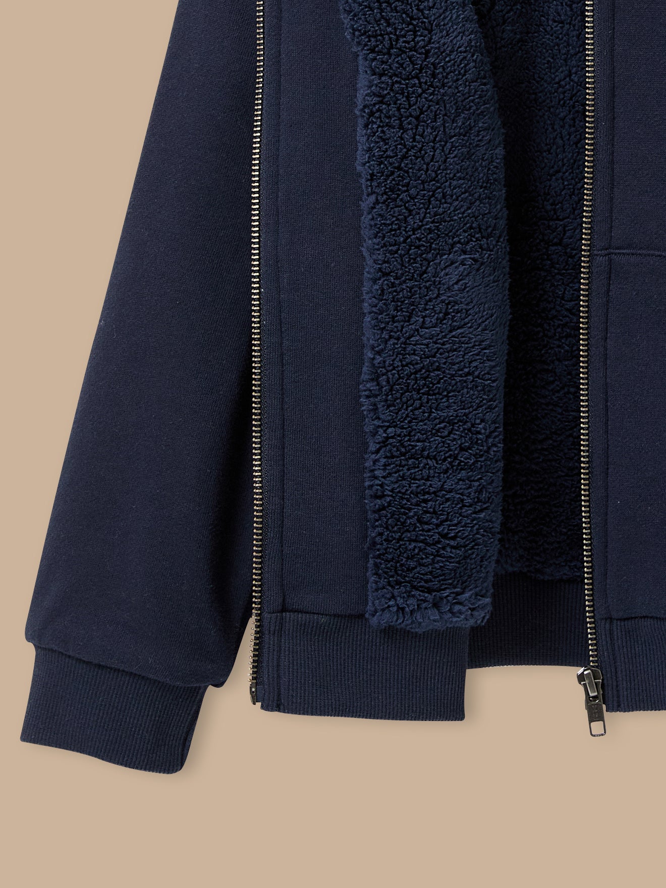 Jungen-Sweatjacke mit Reißverschluss und Sherpa-Futter