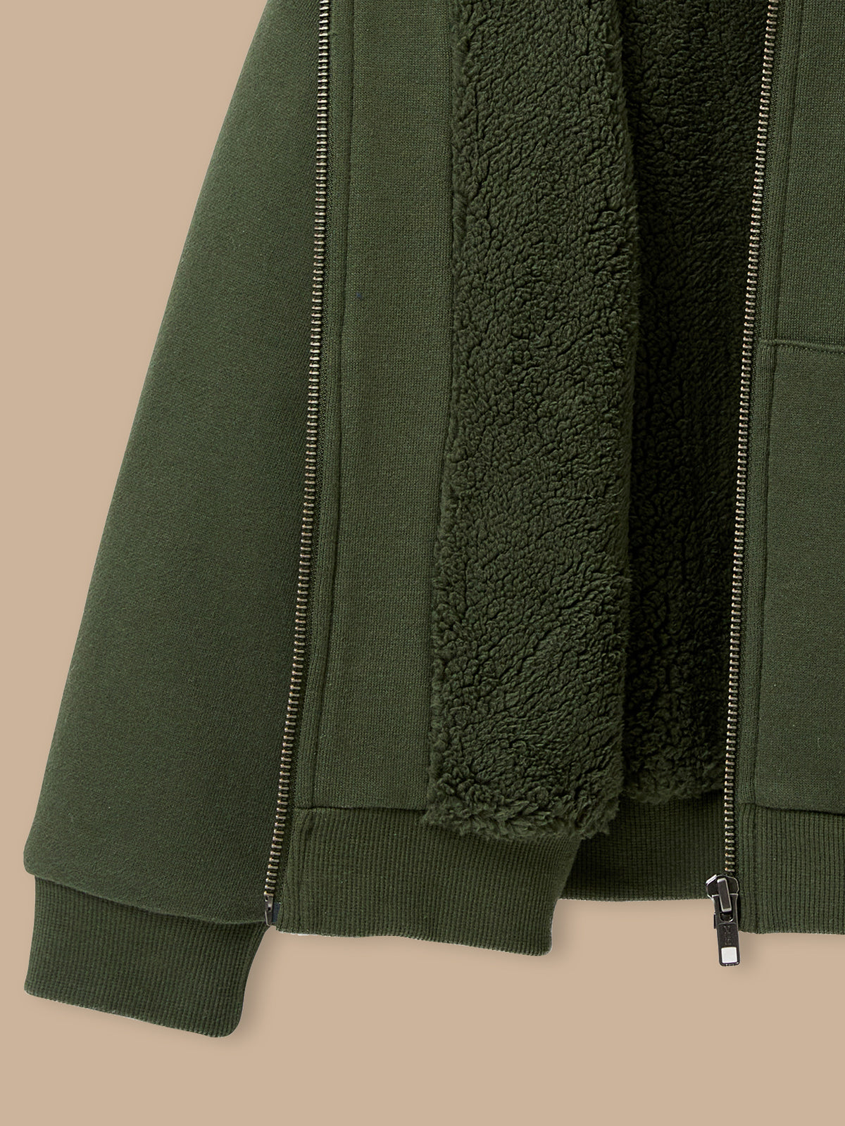 Jungen-Sweatjacke mit Reißverschluss und Sherpa-Futter