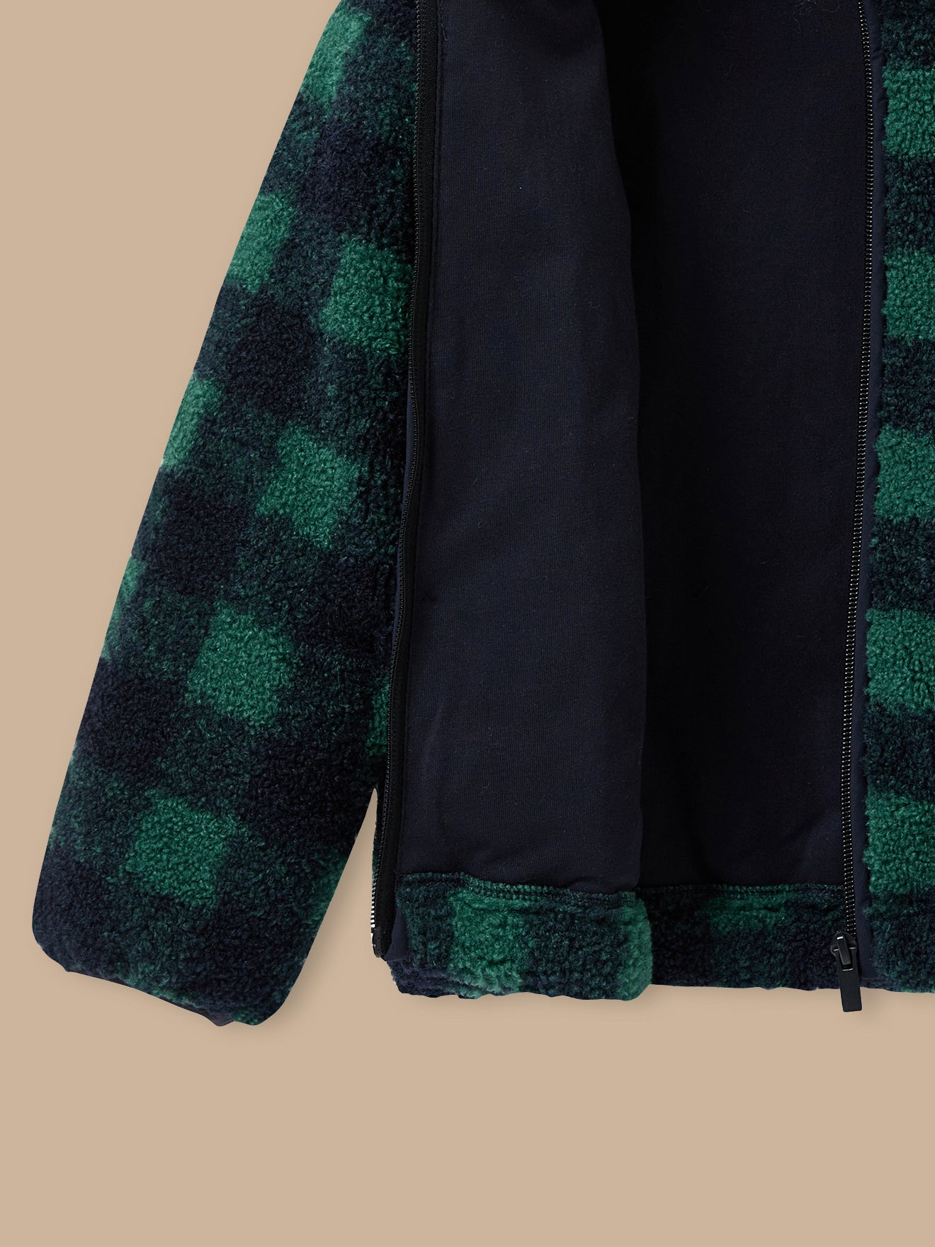 Karierte Sherpa-Jacke für Jungen