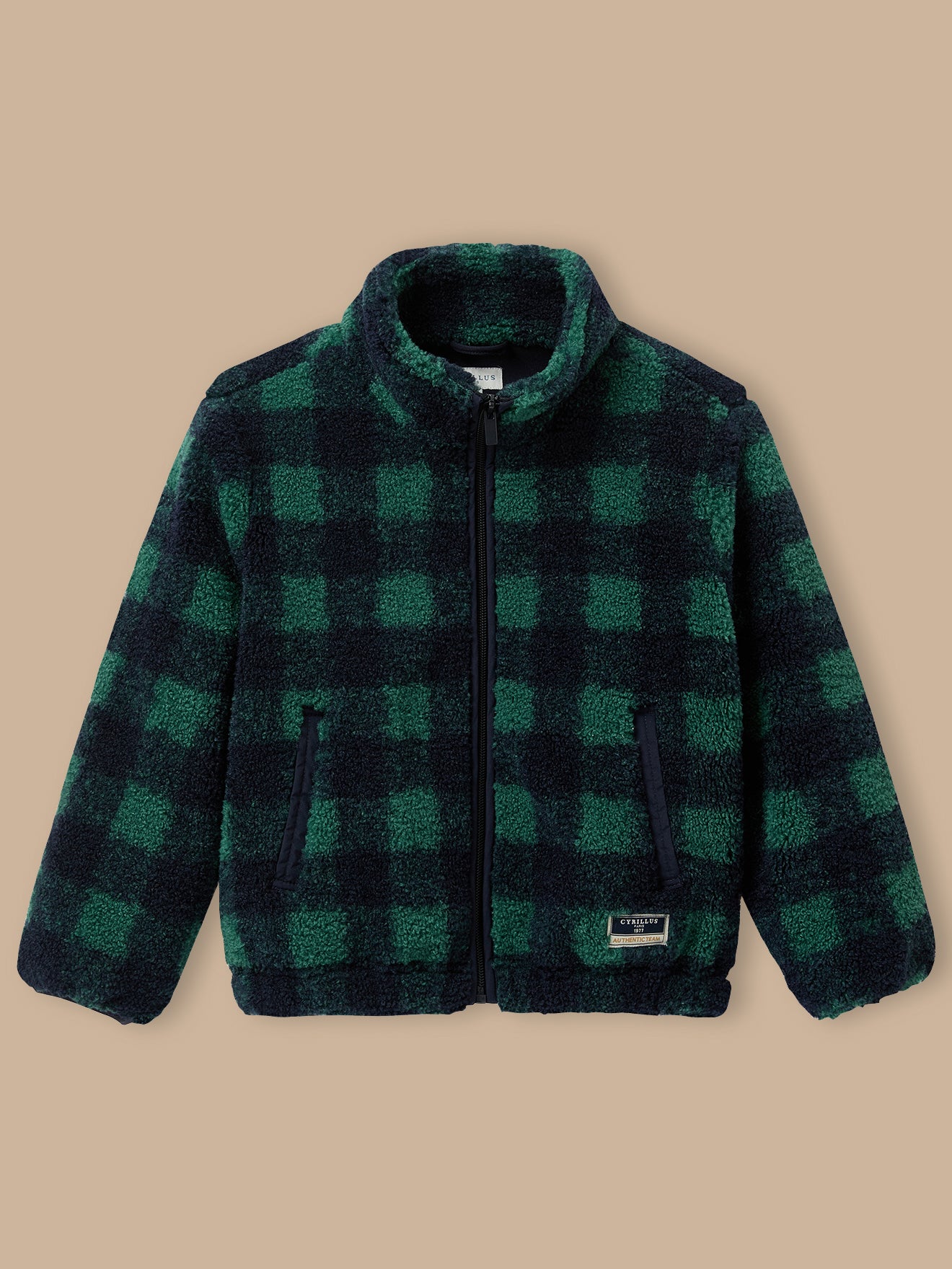 Karierte Sherpa-Jacke für Jungen