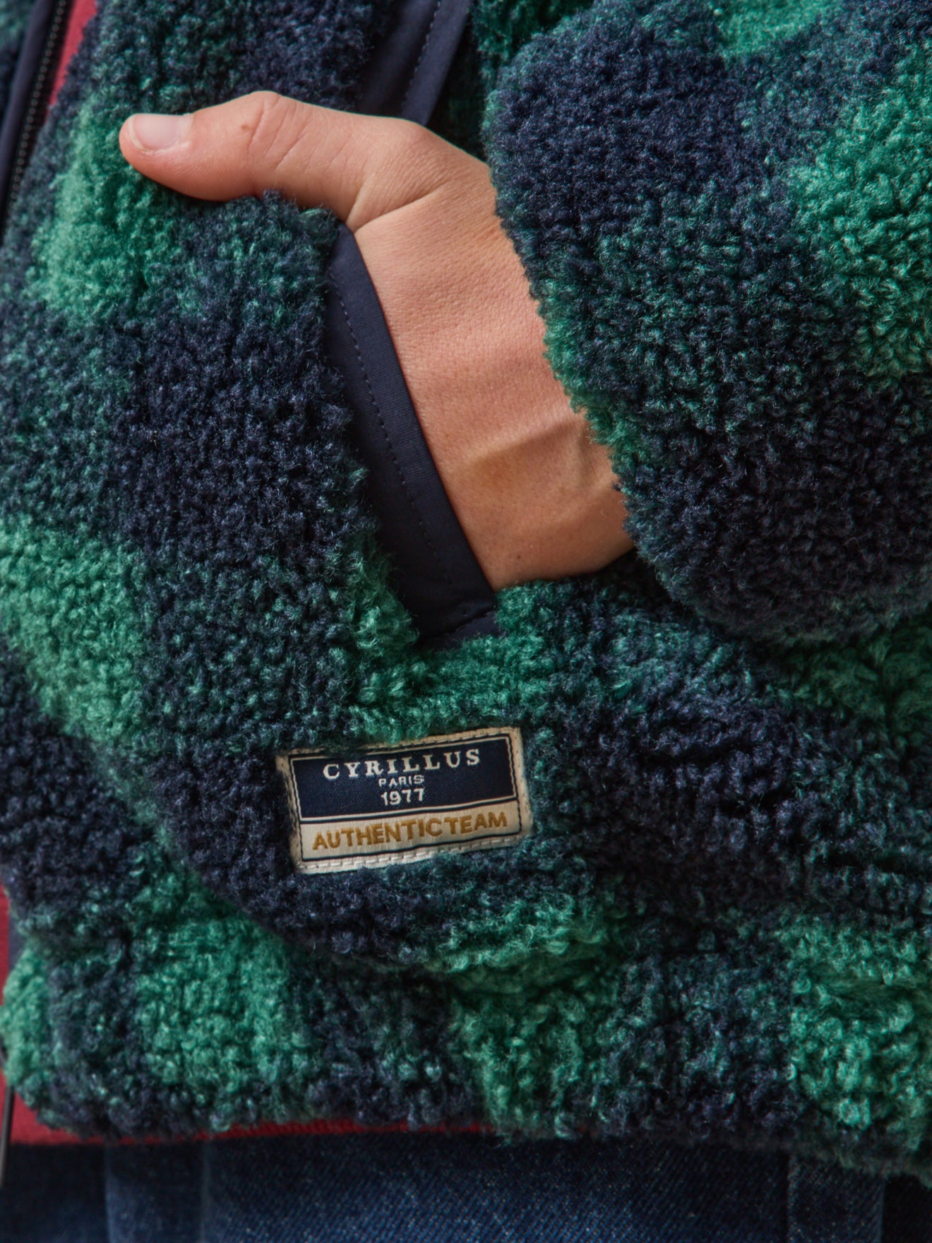 Karierte Sherpa-Jacke für Jungen