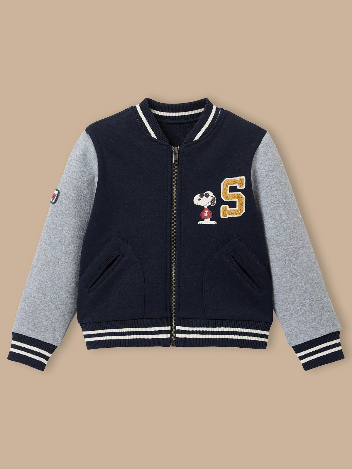 Kinder-Teddy-Sweatjacke Cyrillus X PEANUTS™ – Kollektion « Snoopy »