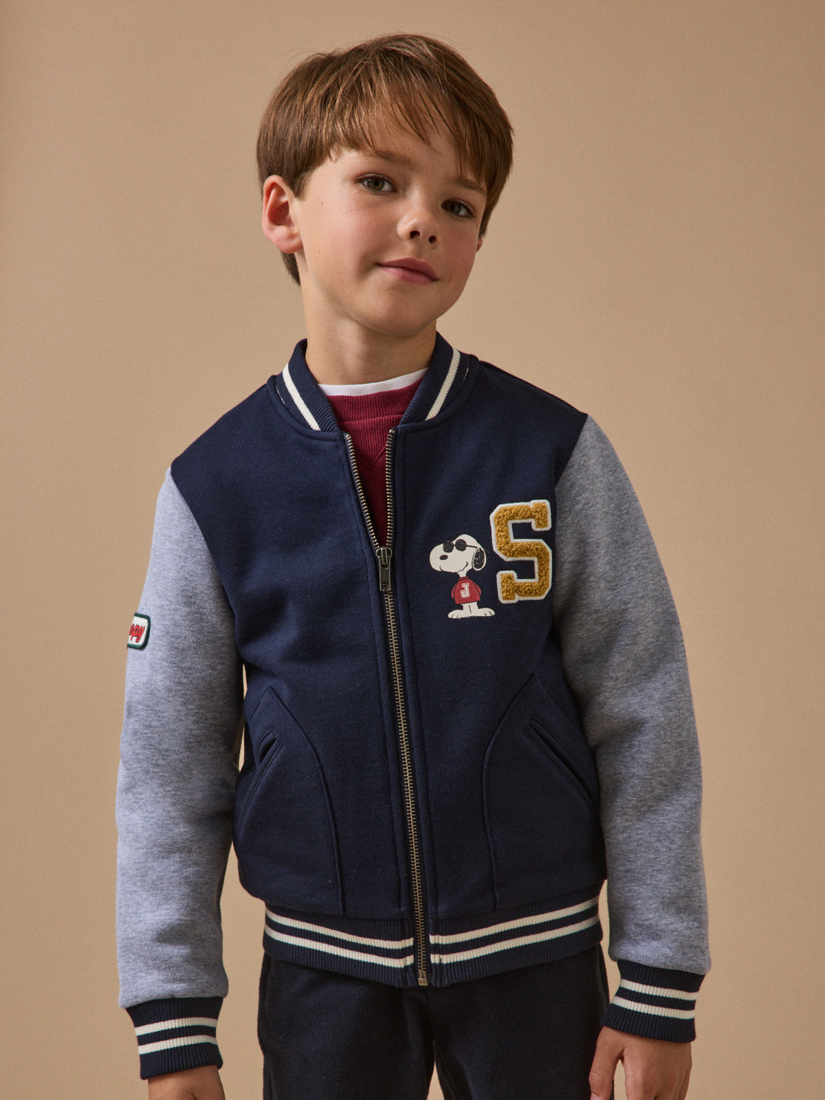 Kinder-Teddy-Sweatjacke Cyrillus X PEANUTS™ – Kollektion « Snoopy »