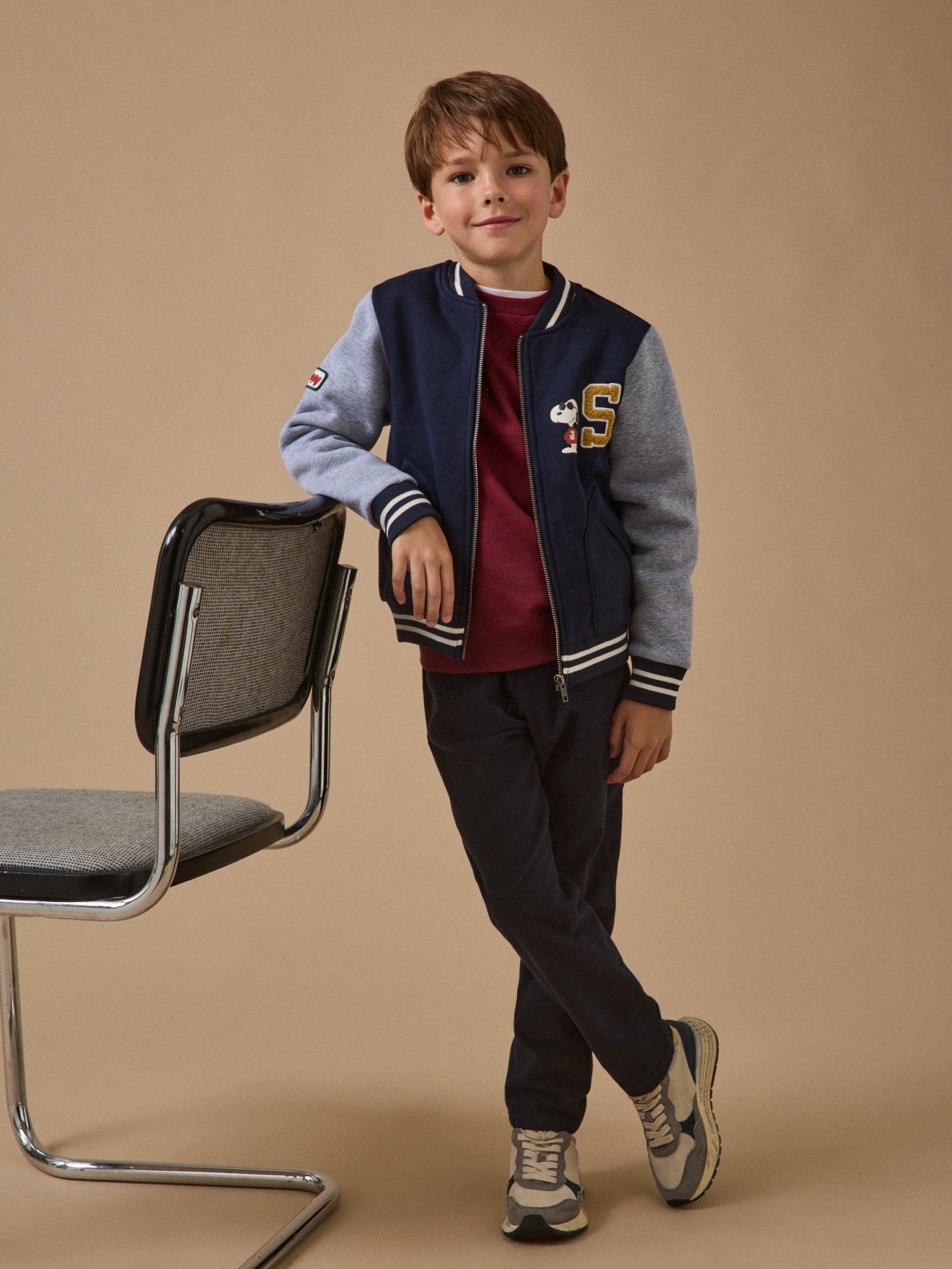 Kinder-Teddy-Sweatjacke Cyrillus X PEANUTS™ – Kollektion « Snoopy »