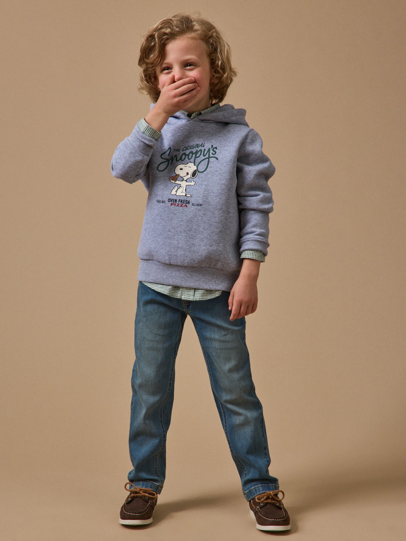 Kinder-Kapuzen-Sweatshirt Cyrillus X PEANUTS™ – Kollektion « Snoopy »