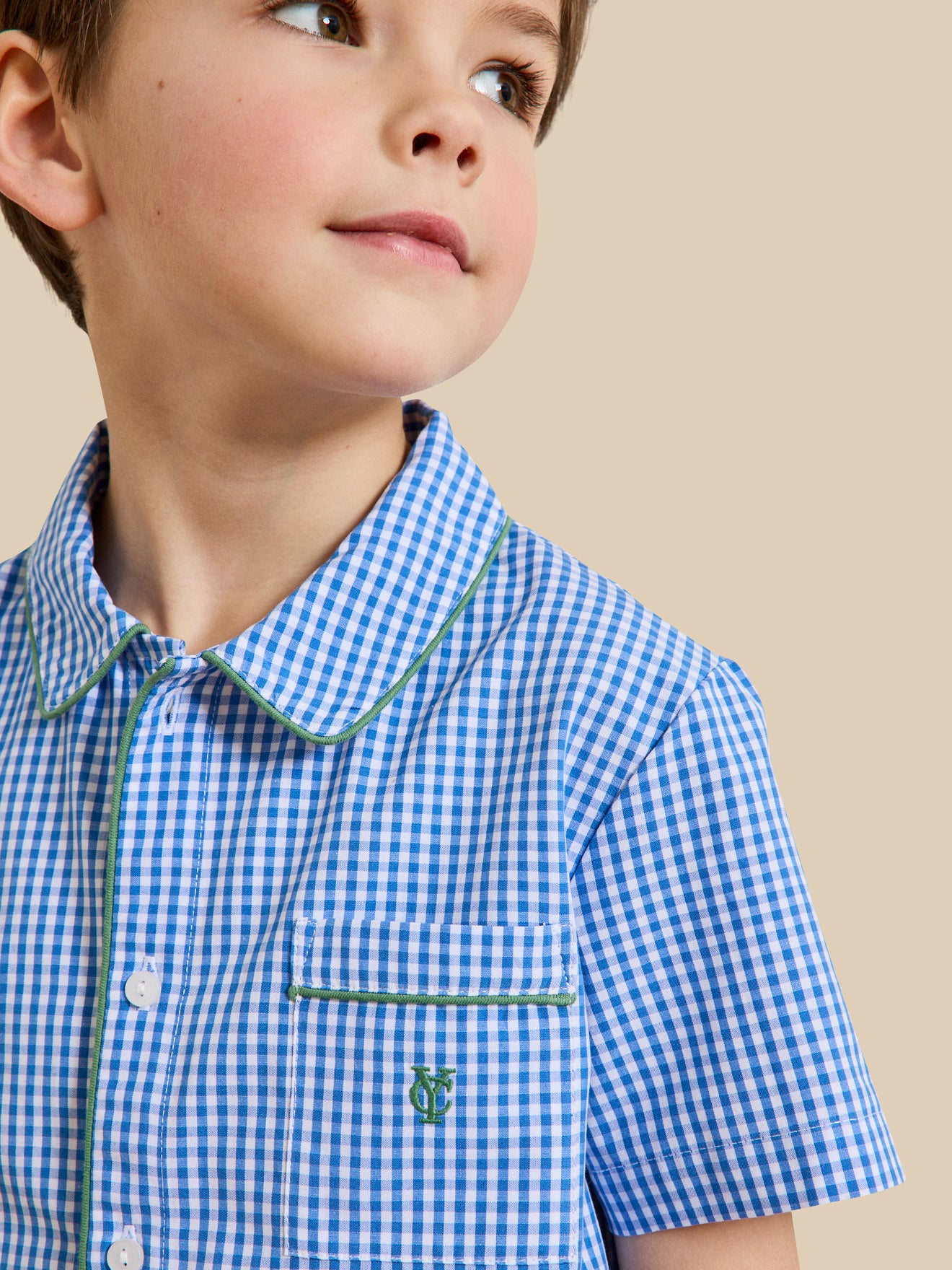 Jungen Kurz-Pyjama mit Vichy-Karos