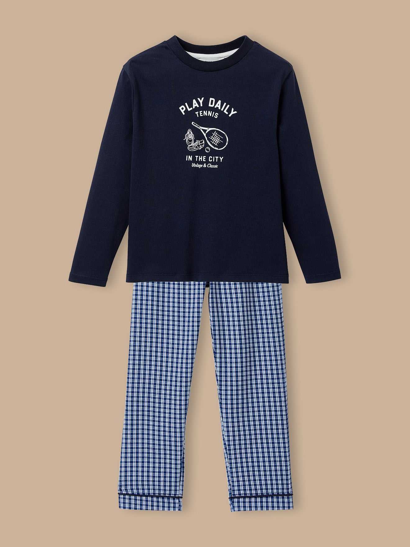 Jungen-Pyjama mit Druckmotiv – Bio-Baumwolle