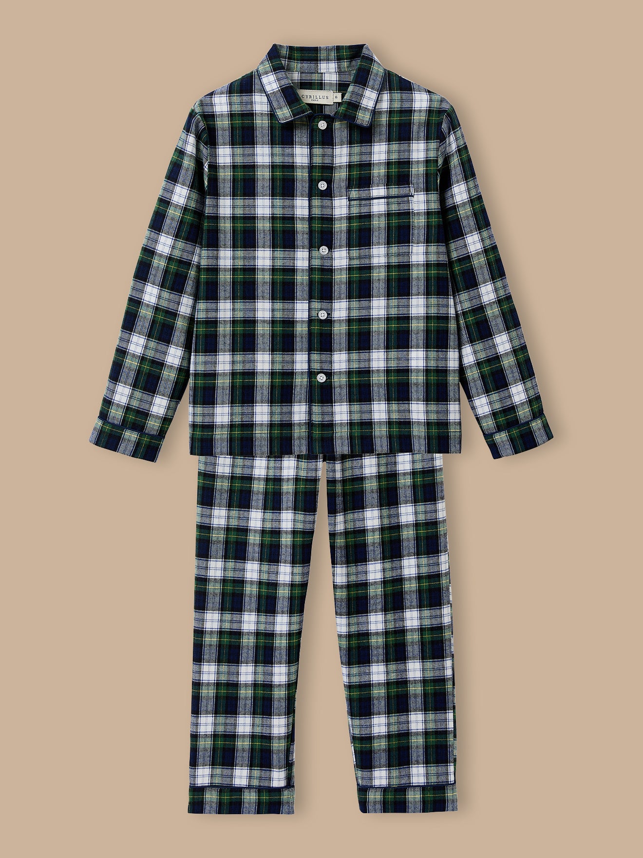 Jungen-Pyjama im Großvater-Look mit Karomuster