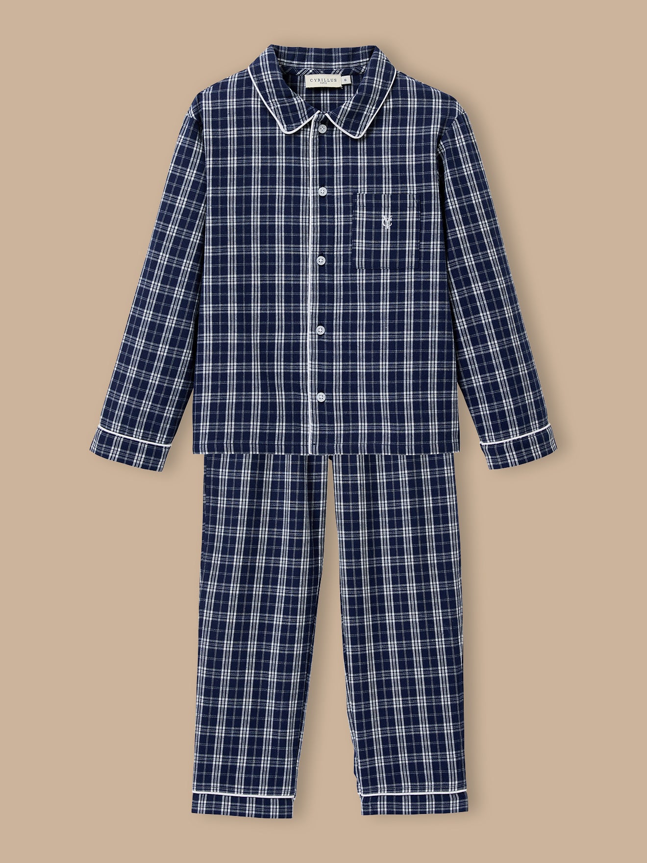 Jungen-Pyjama mit großem Karomuster