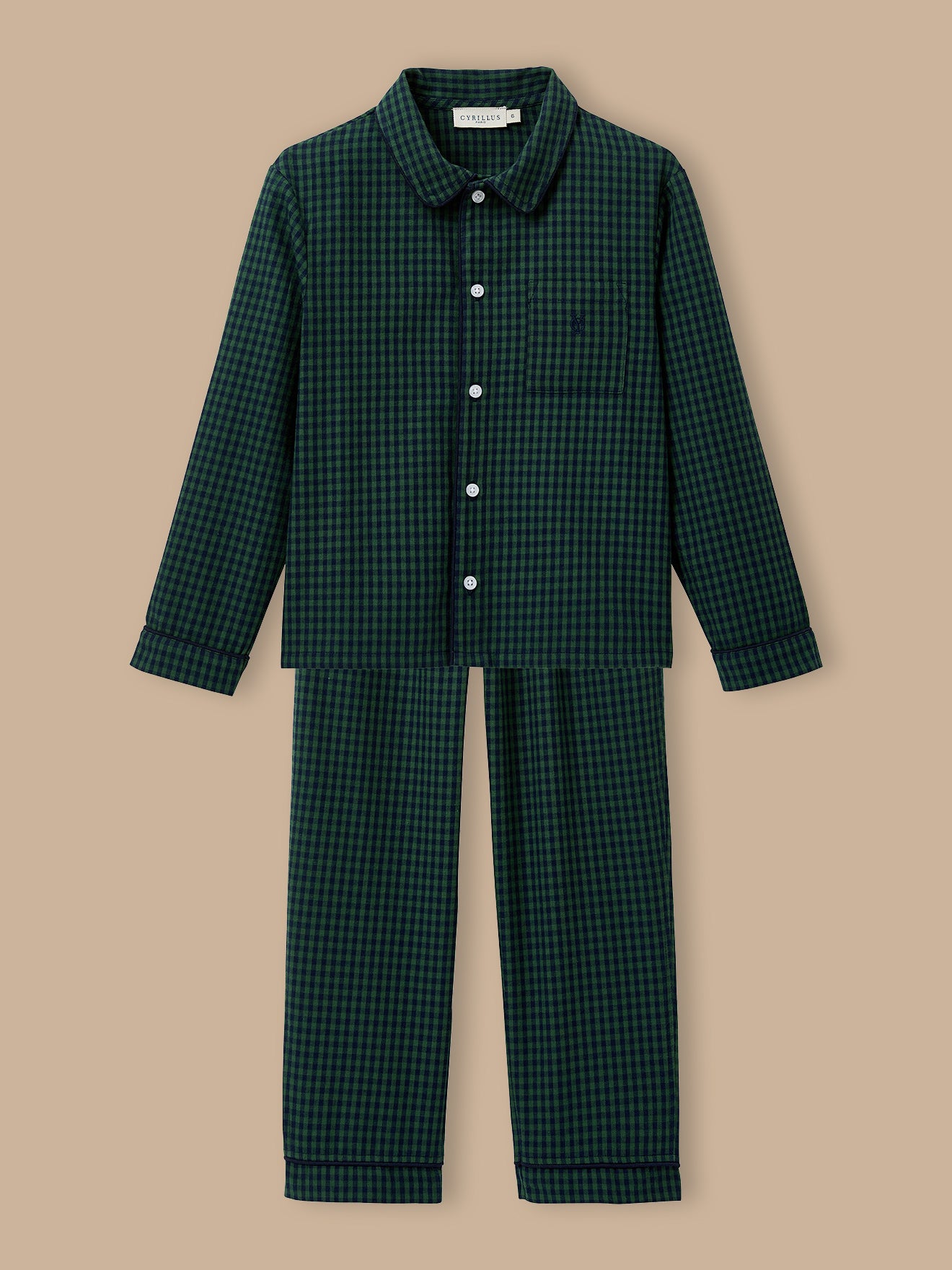 Jungen-Pyjama im Großvater-Look mit Karomuster