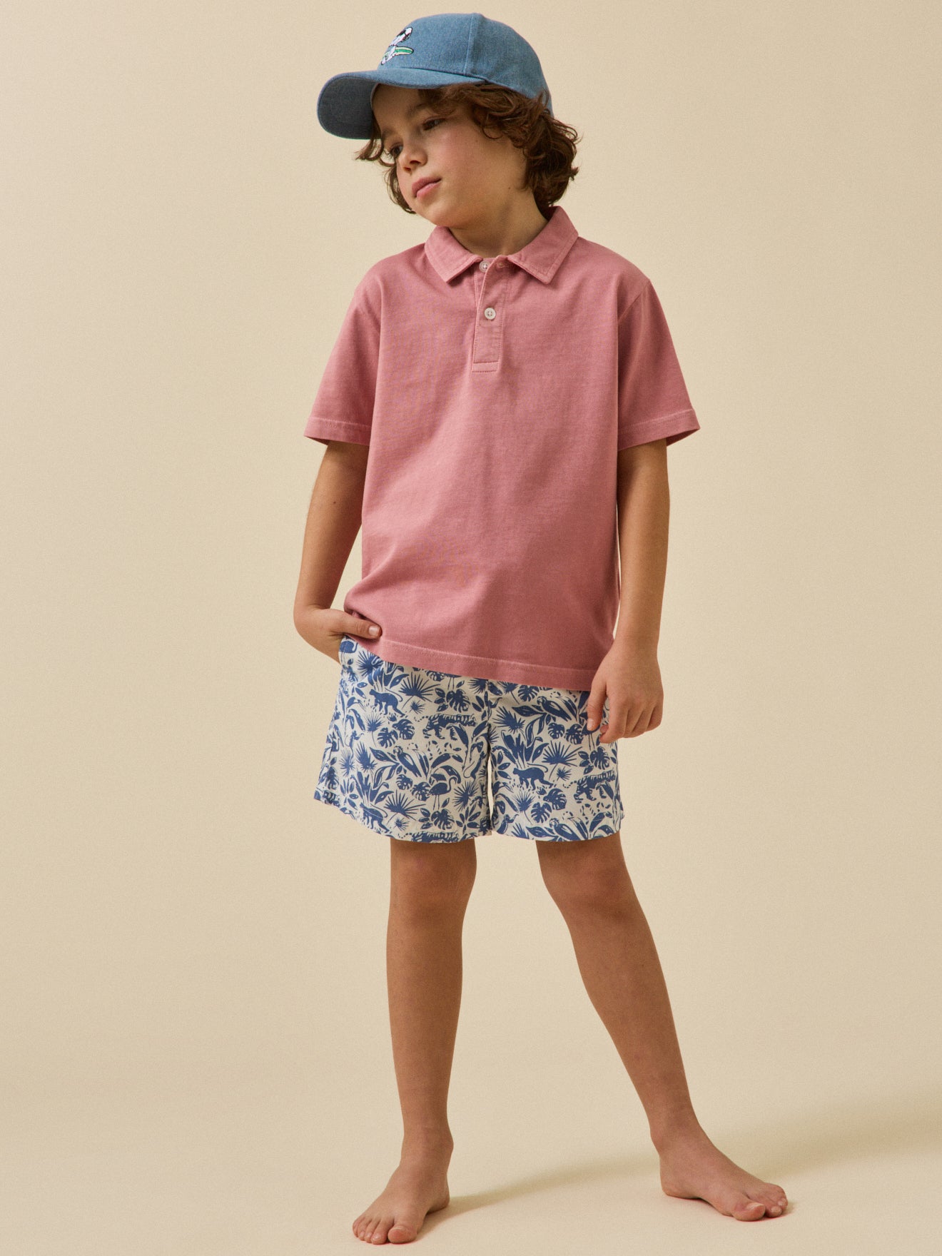 Jungen-Badeshorts mit Druckmuster « Dschungel »