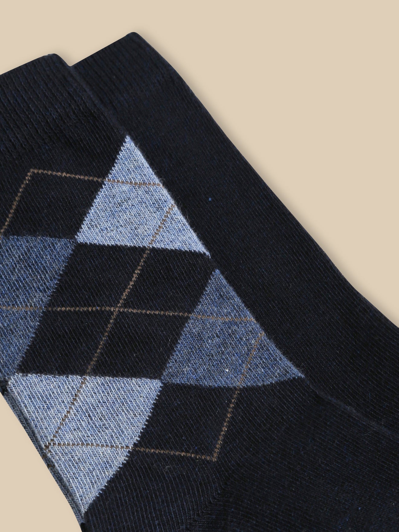 Socken im 2er-Pack mit Intarsienmuster und uni