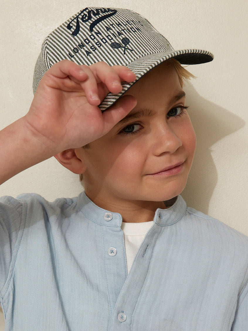 Gestreifte Kinder-Schirmmütze