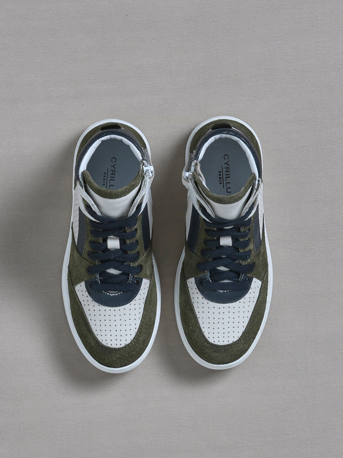 Hohe Jungen-Sneakers aus Leder