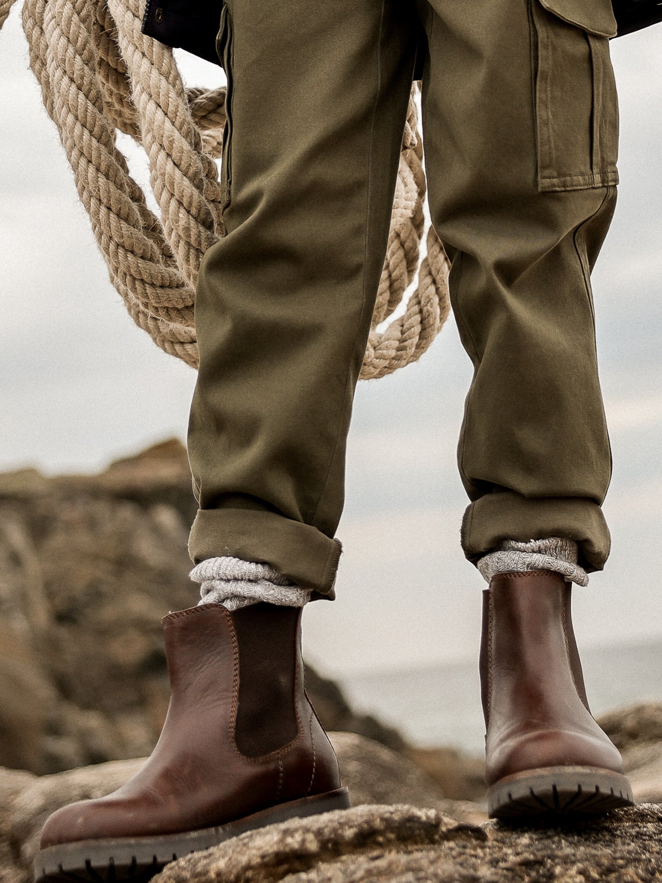 Jungen Chelsea-Boots aus Leder