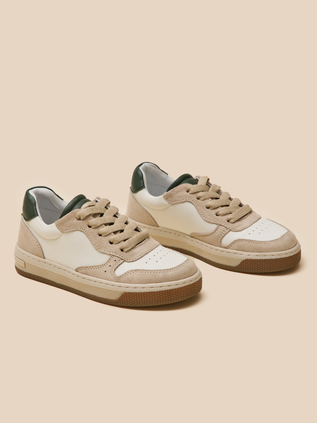 Jungen-Sneaker aus Leder, zweifarbig