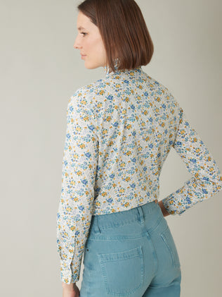 Damen-Hemdbluse mit Rüschenkragen aus Liberty-Stoff - Limited Collection