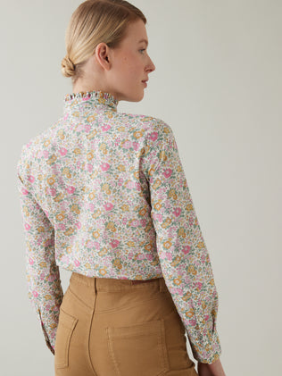Damen-Hemdbluse mit Rüschenkragen aus Liberty-Stoff - Limited Collection