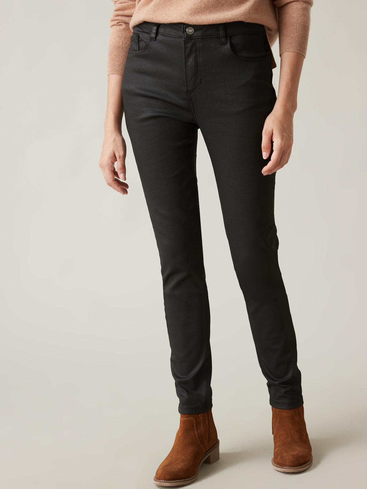 Beschichtete Slim Fit Damen-Jeans