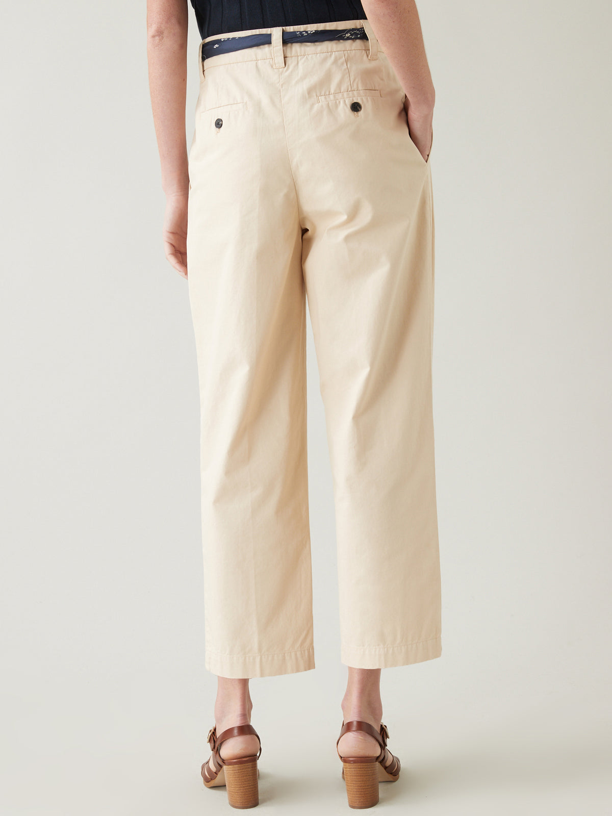 Damen-Zigarettenhose aus Baumwolle und Leinen