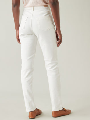 Slim Fit Damenhose aus weißem Baumwoll-Stretch